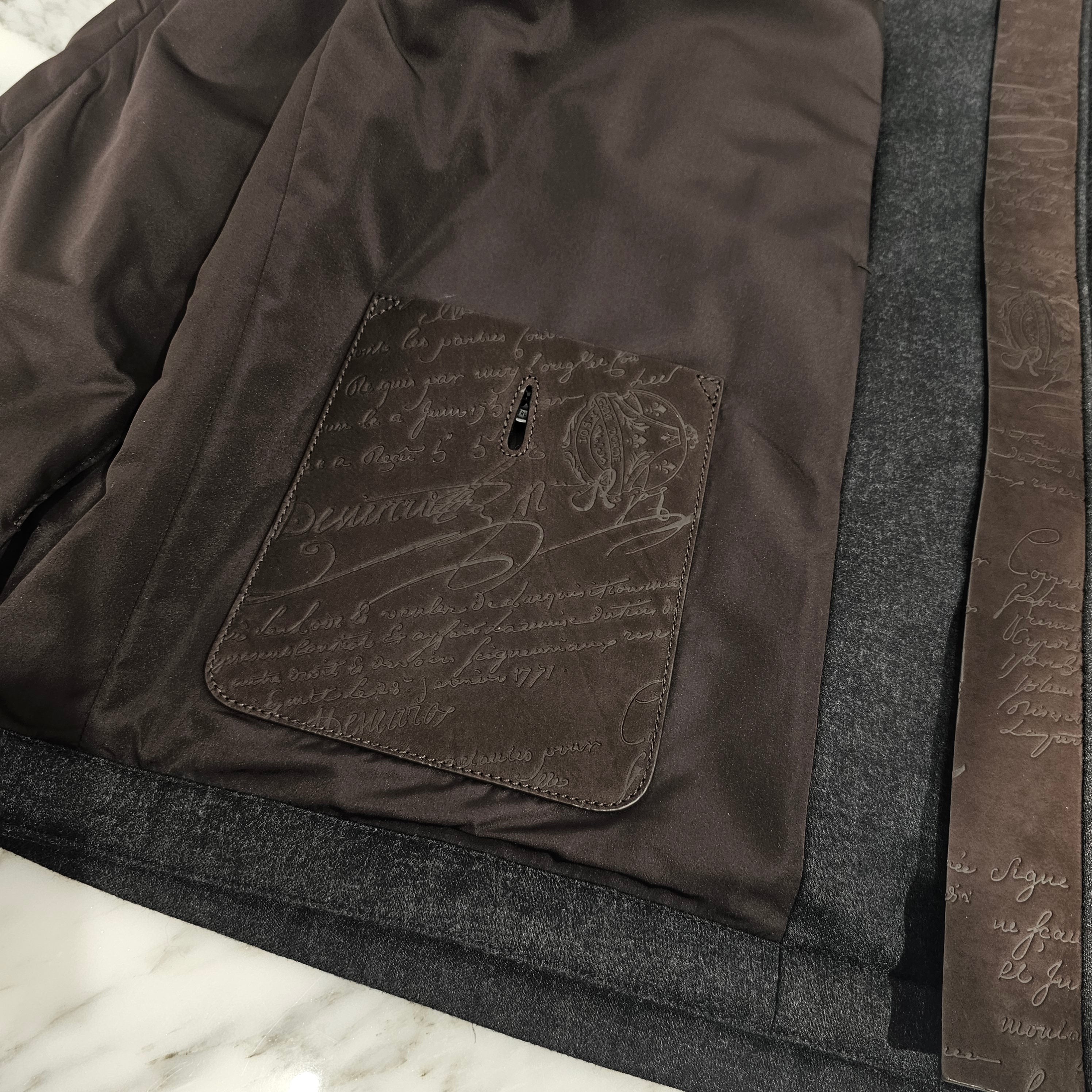 Berluti Technical B-Way Leather Detail Wool Jacket R23OBL122WDAO Size 48 ベルルッティ テクニカル B-WAY レザーディティール ウールジャケット サイズ48