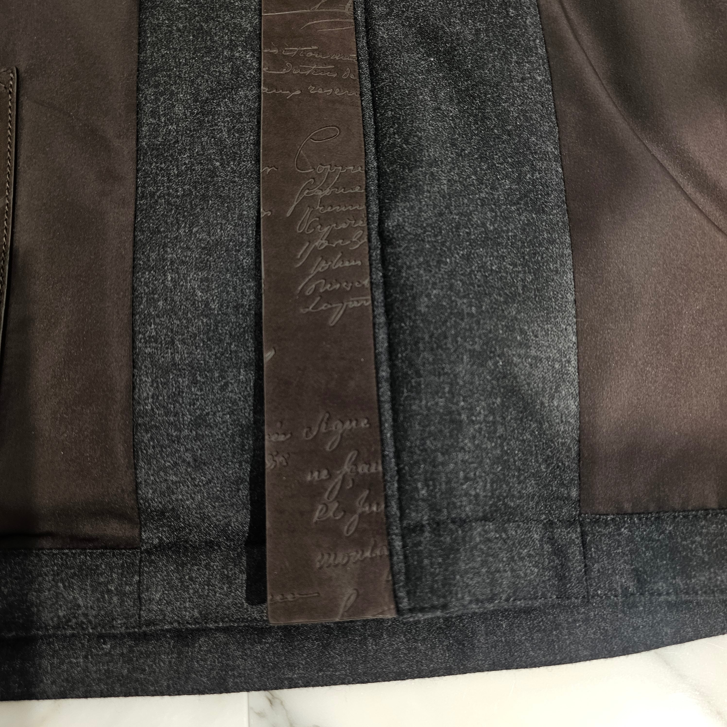 Berluti Technical B-Way Leather Detail Wool Jacket R23OBL122WDAO Size 48 ベルルッティ テクニカル B-WAY レザーディティール ウールジャケット サイズ48