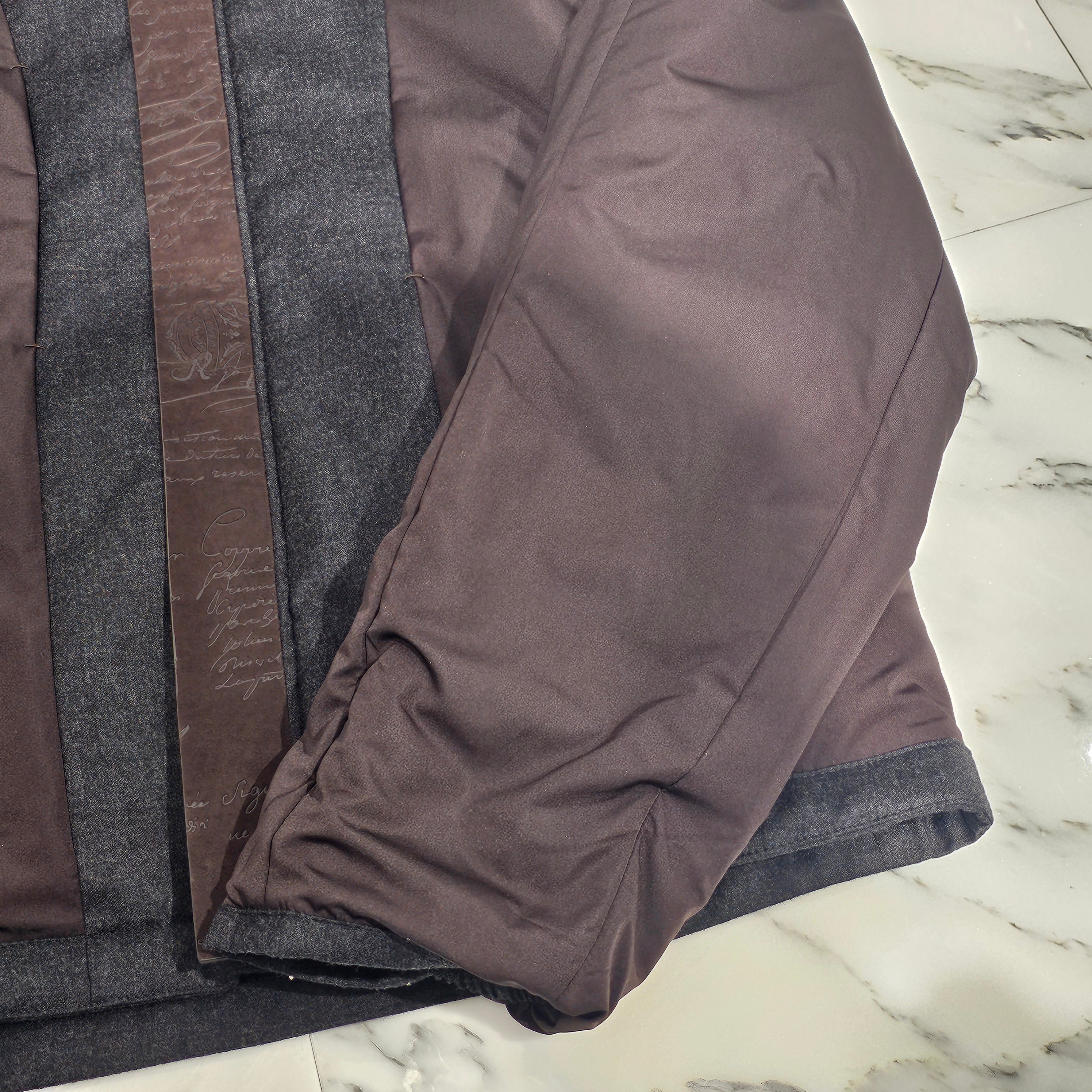 Berluti Technical B-Way Leather Detail Wool Jacket R23OBL122WDAO Size 48 ベルルッティ テクニカル B-WAY レザーディティール ウールジャケット サイズ48