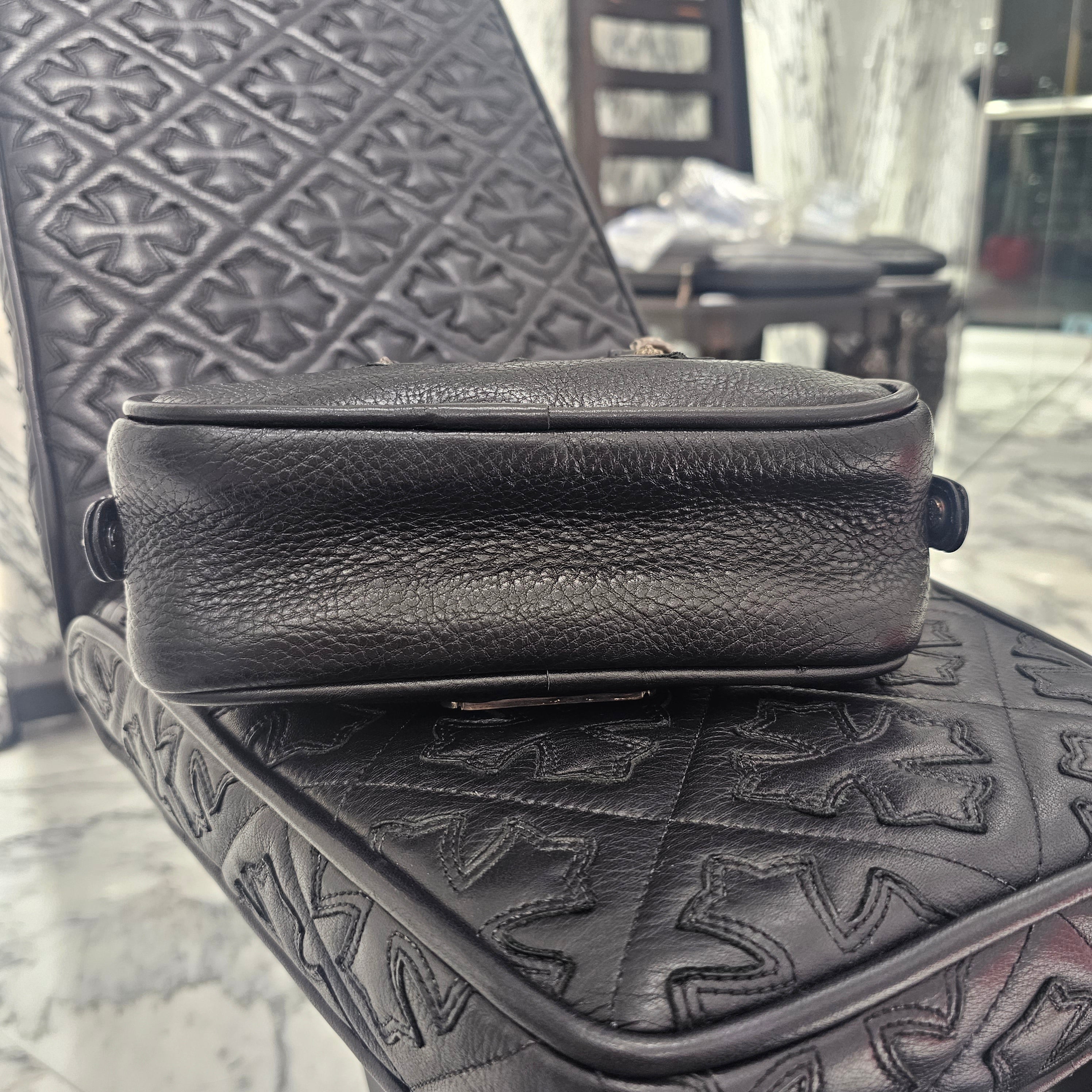 CHROME HEARTS Tiny GYM Cemetery Cross Patch Hand Bag クロムハーツ タイニージム セメタリークロスパッチ ハンドバッグ