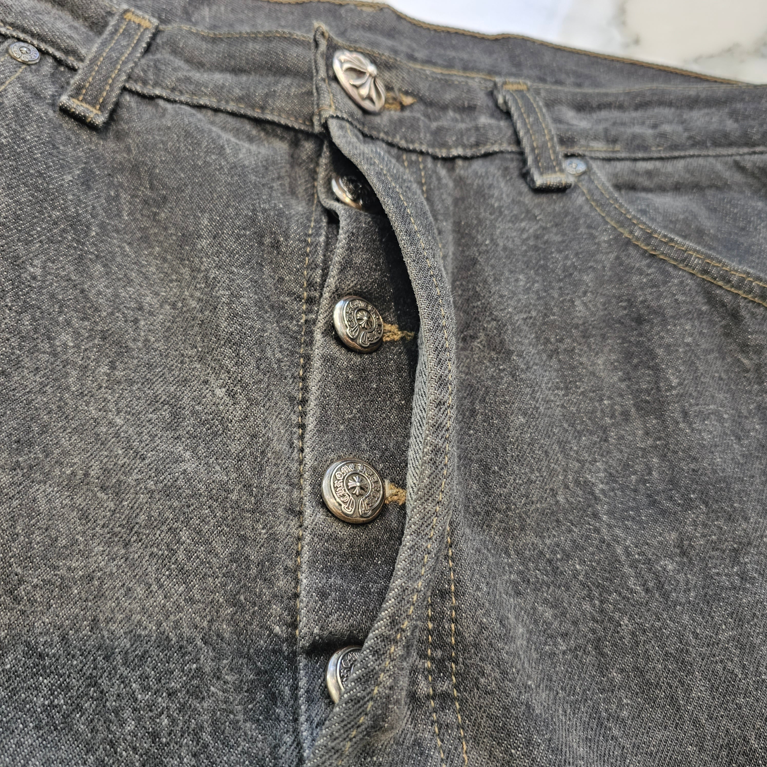 CHROME HEARTS × Levi's Body VNTG Cross Leather Patch Denim Pants Size 36 クロムハーツ × リーバイスボディ ヴィンテージ クロスレザーパッチ デニムパンツ サイズ36