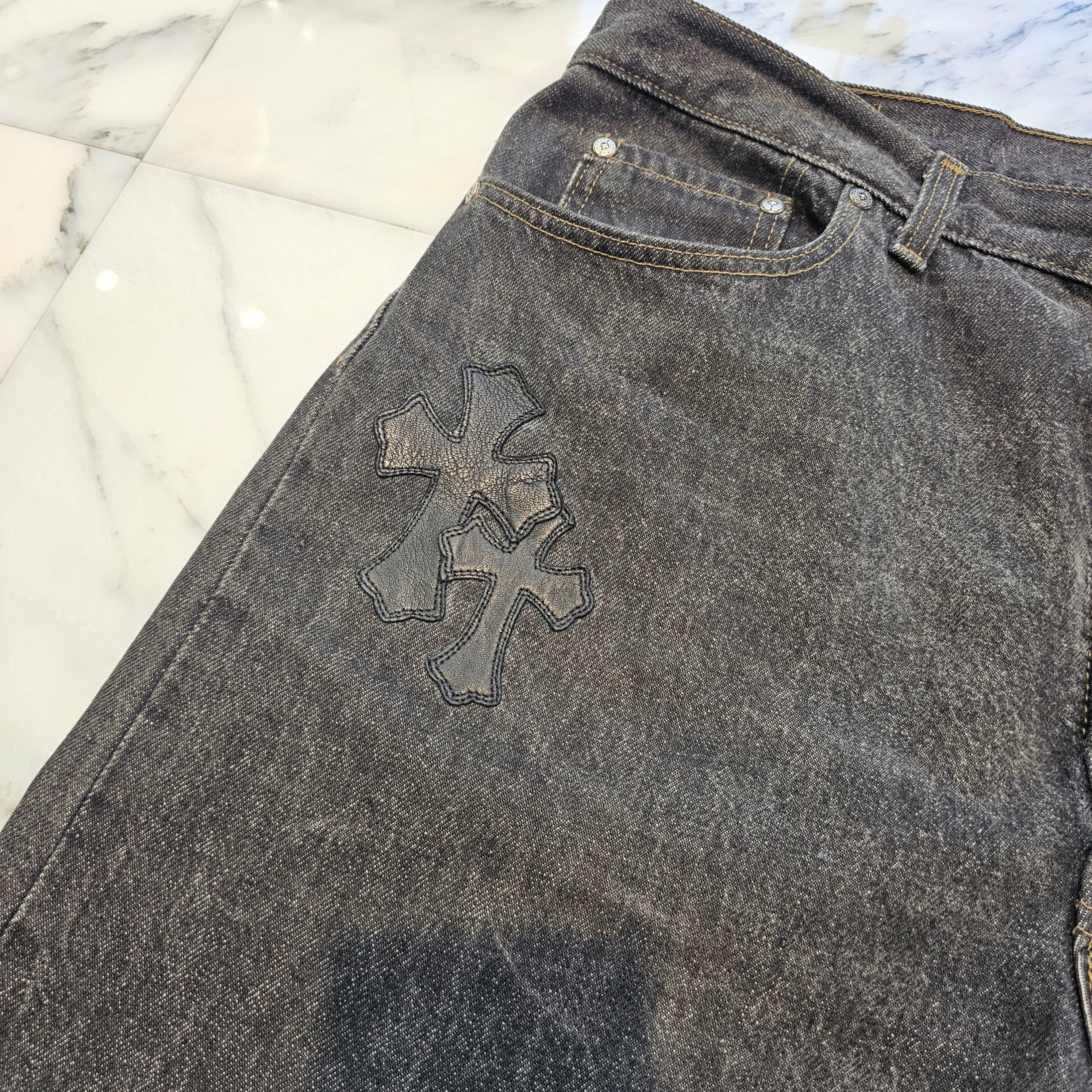 CHROME HEARTS × Levi's Body VNTG Cross Leather Patch Denim Pants Size 36 クロムハーツ × リーバイスボディ ヴィンテージ クロスレザーパッチ デニムパンツ サイズ36