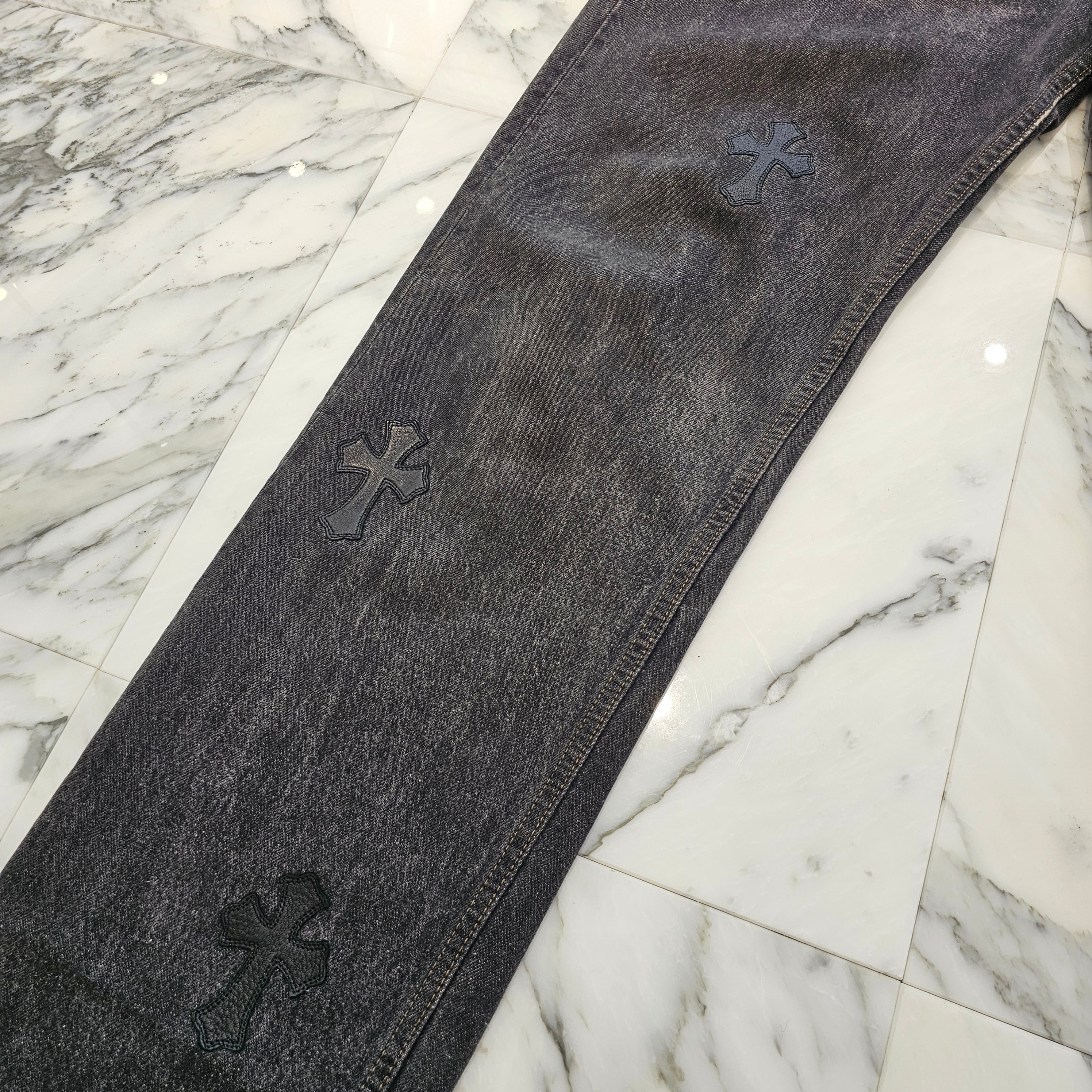 CHROME HEARTS × Levi's Body VNTG Cross Leather Patch Denim Pants Size 36 クロムハーツ × リーバイスボディ ヴィンテージ クロスレザーパッチ デニムパンツ サイズ36