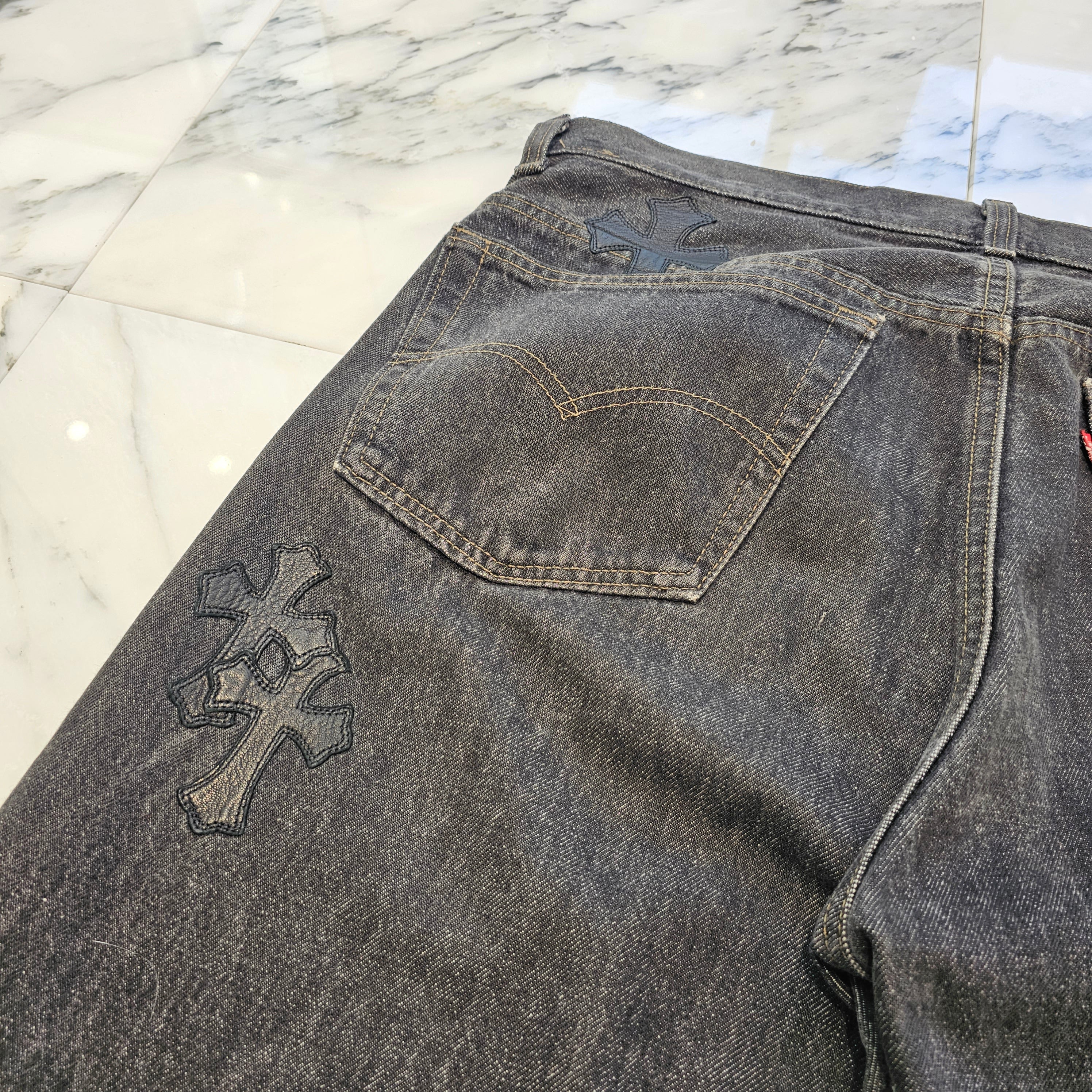 CHROME HEARTS × Levi's Body VNTG Cross Leather Patch Denim Pants Size 36 クロムハーツ × リーバイスボディ ヴィンテージ クロスレザーパッチ デニムパンツ サイズ36