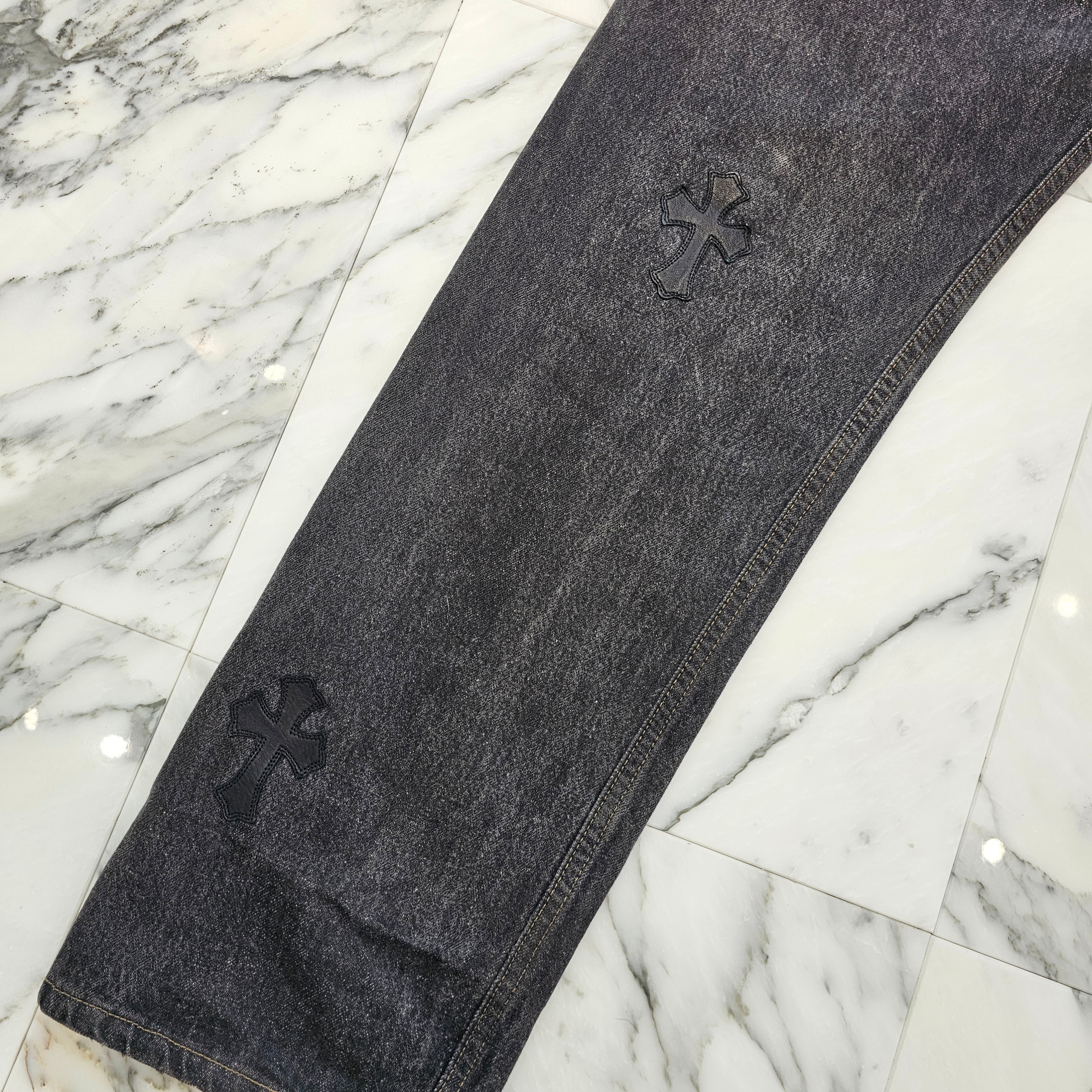 CHROME HEARTS × Levi's Body VNTG Cross Leather Patch Denim Pants Size 36 クロムハーツ × リーバイスボディ ヴィンテージ クロスレザーパッチ デニムパンツ サイズ36