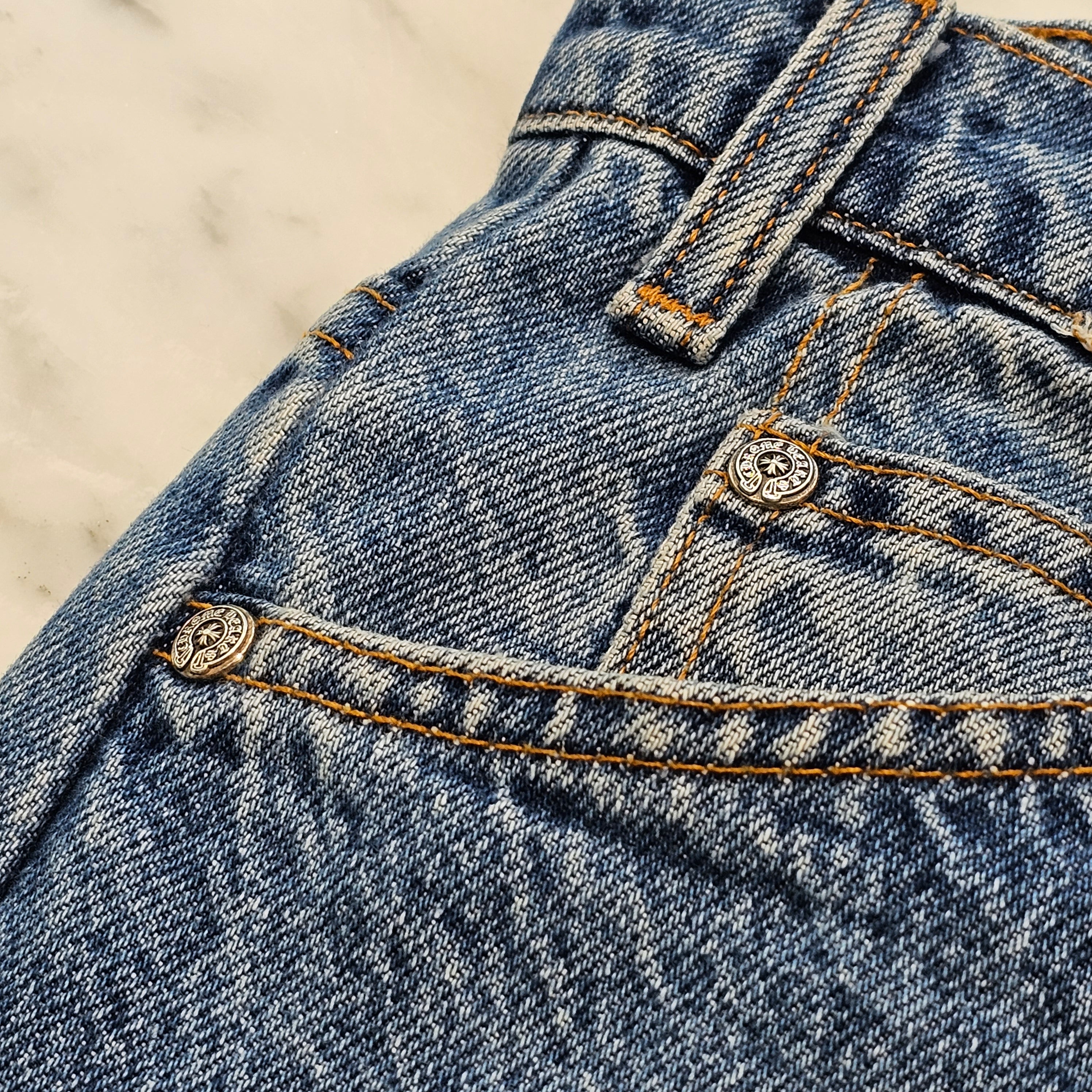 CHROME HEARTS × Levi's 505 VNTG Cross Leather Patch Denim Pants Size 33 クロムハーツ × リーバイス 505 ヴィンテージ クロスレザーパッチ デニムパンツ サイズ33