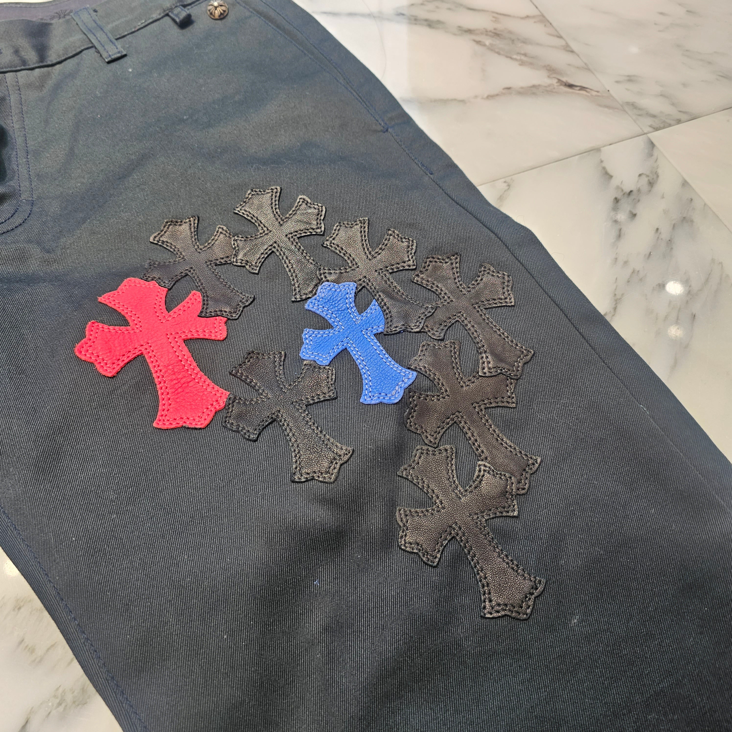 CHROME HEARTS Cemetery Leather Cross Patch Chino Pants Size 32 クロムハーツ セメタリー レザークロスパッチ チノパンツ サイズ32