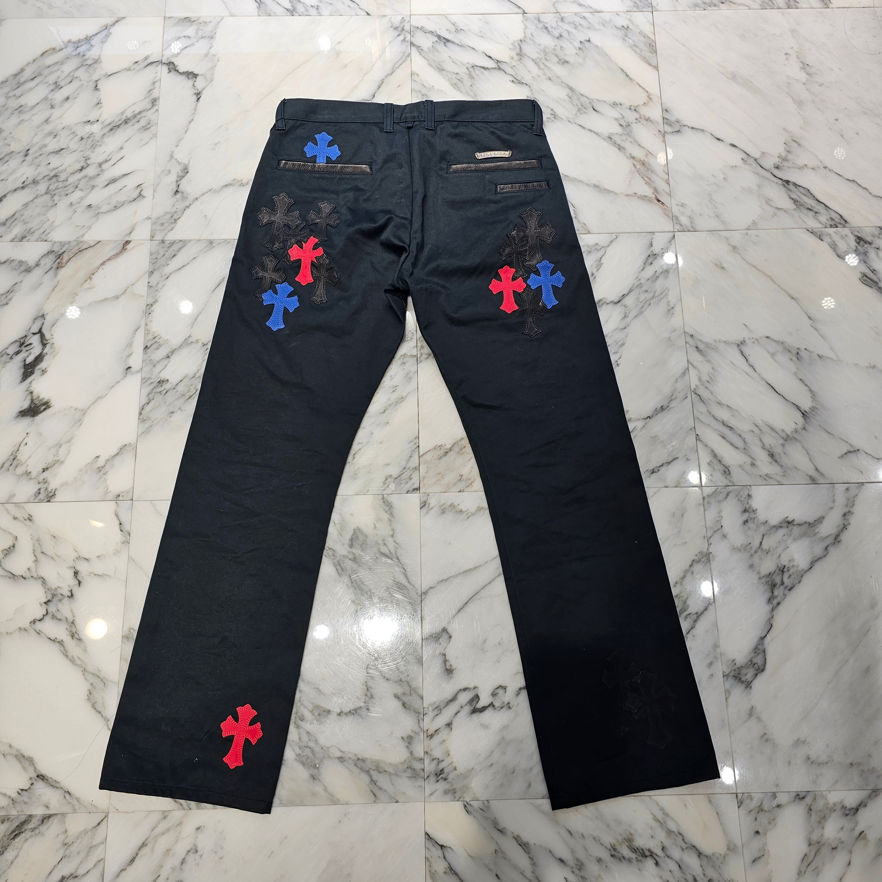 CHROME HEARTS Cemetery Leather Cross Patch Chino Pants Size 32 クロムハーツ セメタリー レザークロスパッチ チノパンツ サイズ32
