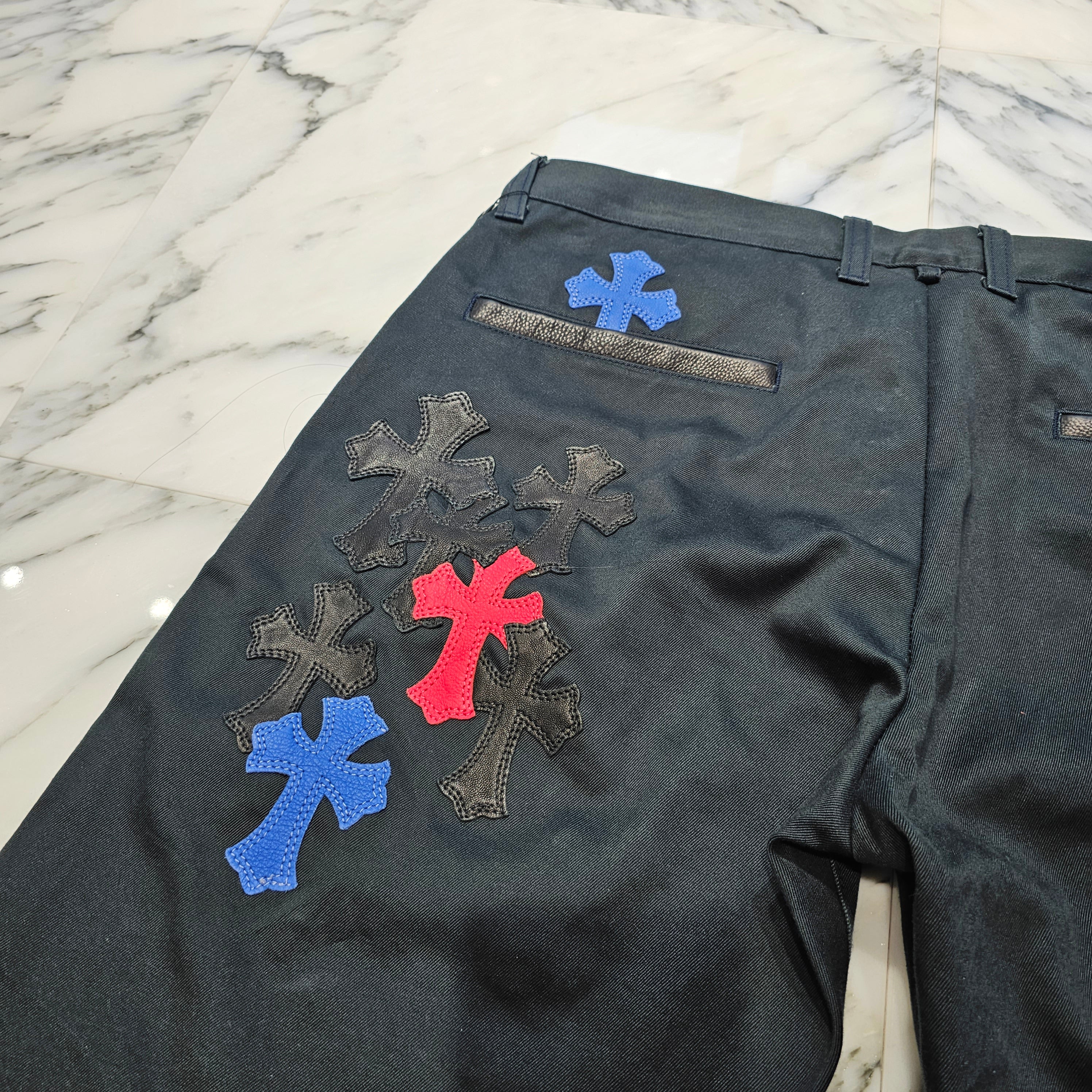 CHROME HEARTS Cemetery Leather Cross Patch Chino Pants Size 32 クロムハーツ セメタリー レザークロスパッチ チノパンツ サイズ32