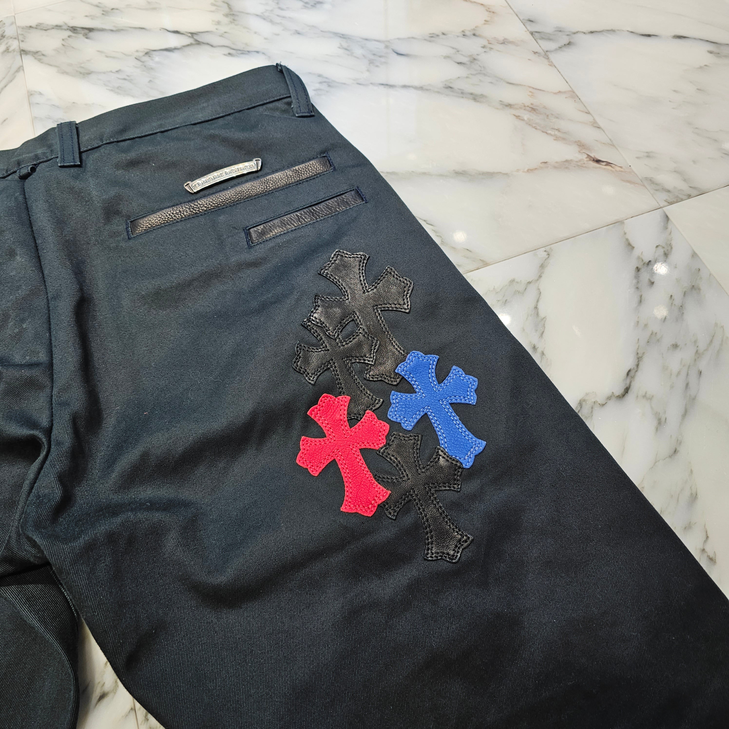 CHROME HEARTS Cemetery Leather Cross Patch Chino Pants Size 32 クロムハーツ セメタリー レザークロスパッチ チノパンツ サイズ32