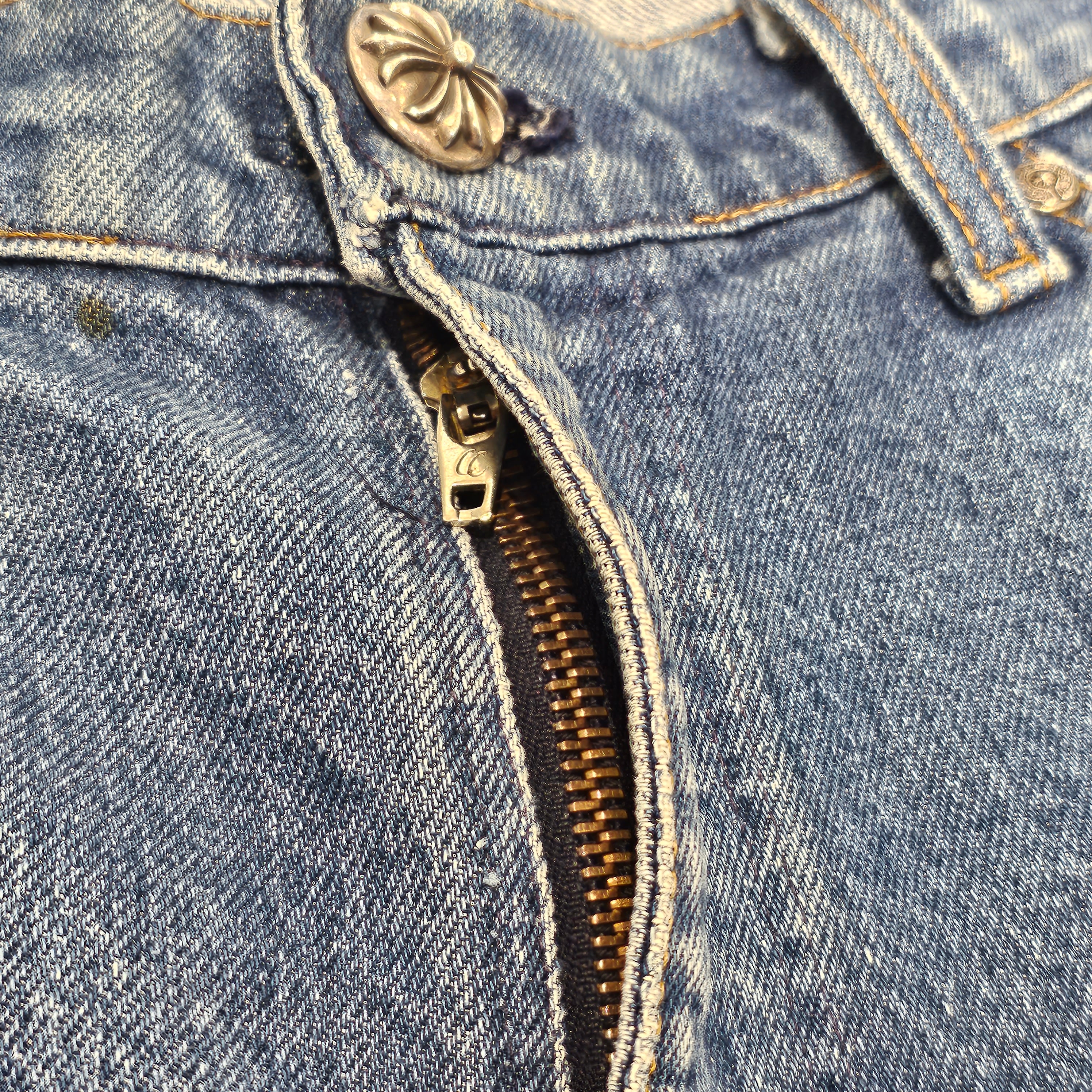 CHROME HEARTS × Levi's 517 VNTG Cross Leather Patch Denim Pants Size 34 クロムハーツ × リーバイス 517 ヴィンテージ クロスレザーパッチ デニムパンツ サイズ34