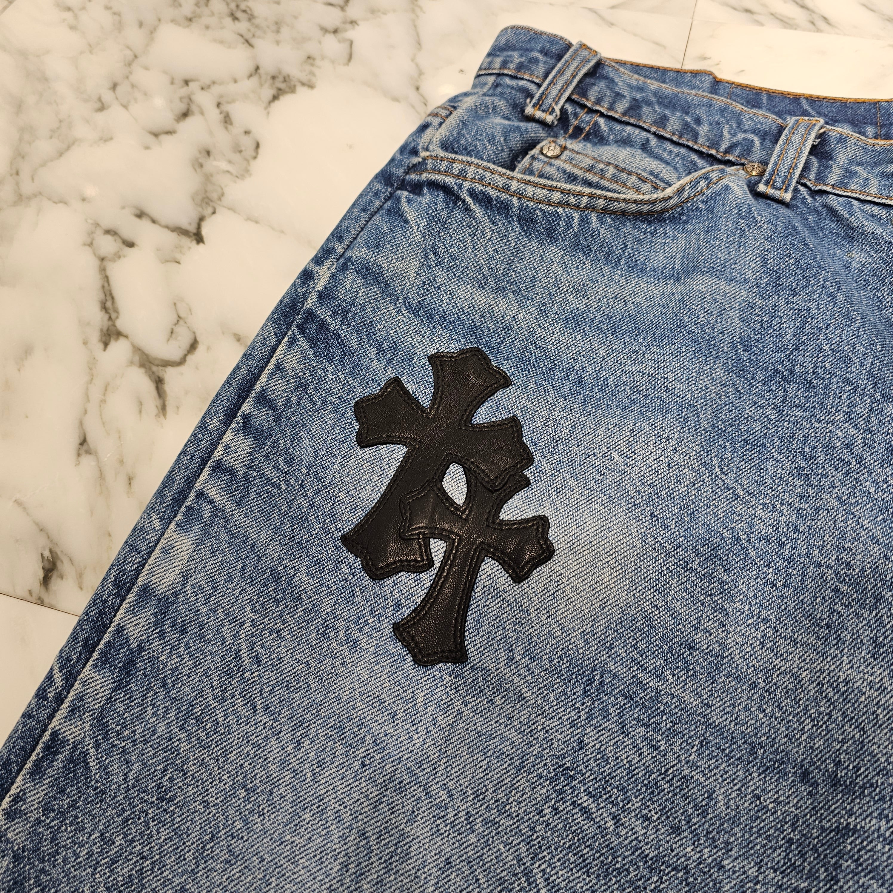 CHROME HEARTS × Levi's 517 VNTG Cross Leather Patch Denim Pants Size 34 クロムハーツ × リーバイス 517 ヴィンテージ クロスレザーパッチ デニムパンツ サイズ34