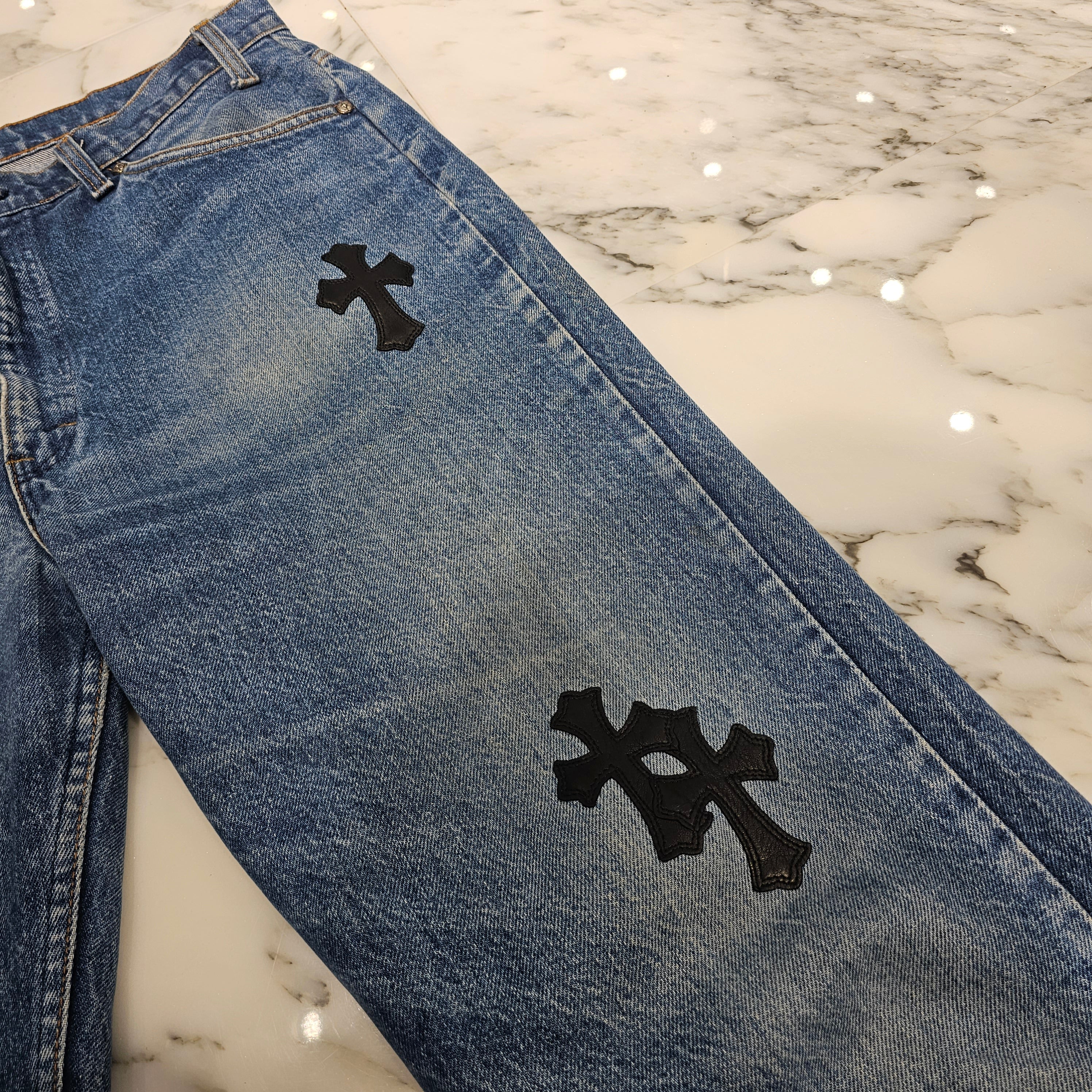 CHROME HEARTS × Levi's 517 VNTG Cross Leather Patch Denim Pants Size 34 クロムハーツ × リーバイス 517 ヴィンテージ クロスレザーパッチ デニムパンツ サイズ34