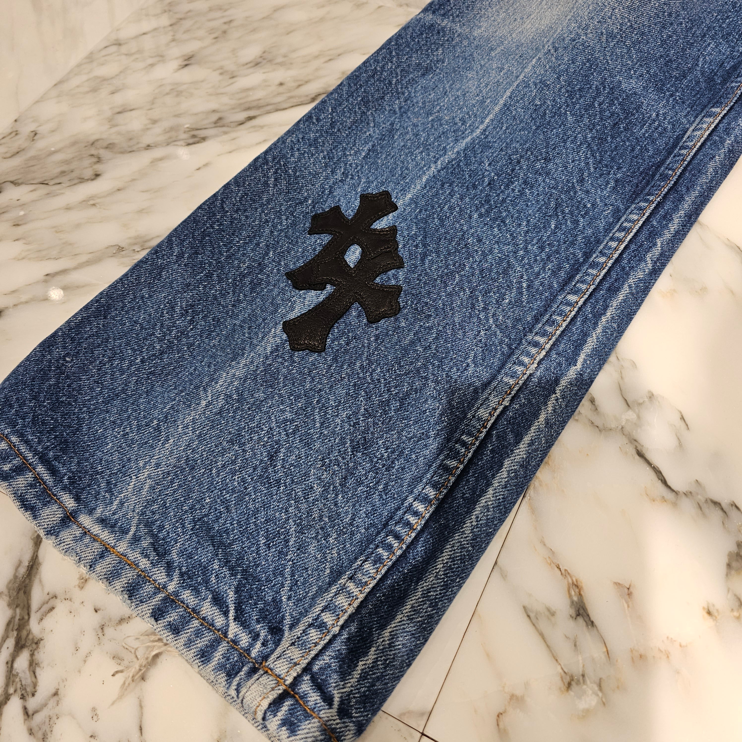 CHROME HEARTS × Levi's 517 VNTG Cross Leather Patch Denim Pants Size 34 クロムハーツ × リーバイス 517 ヴィンテージ クロスレザーパッチ デニムパンツ サイズ34