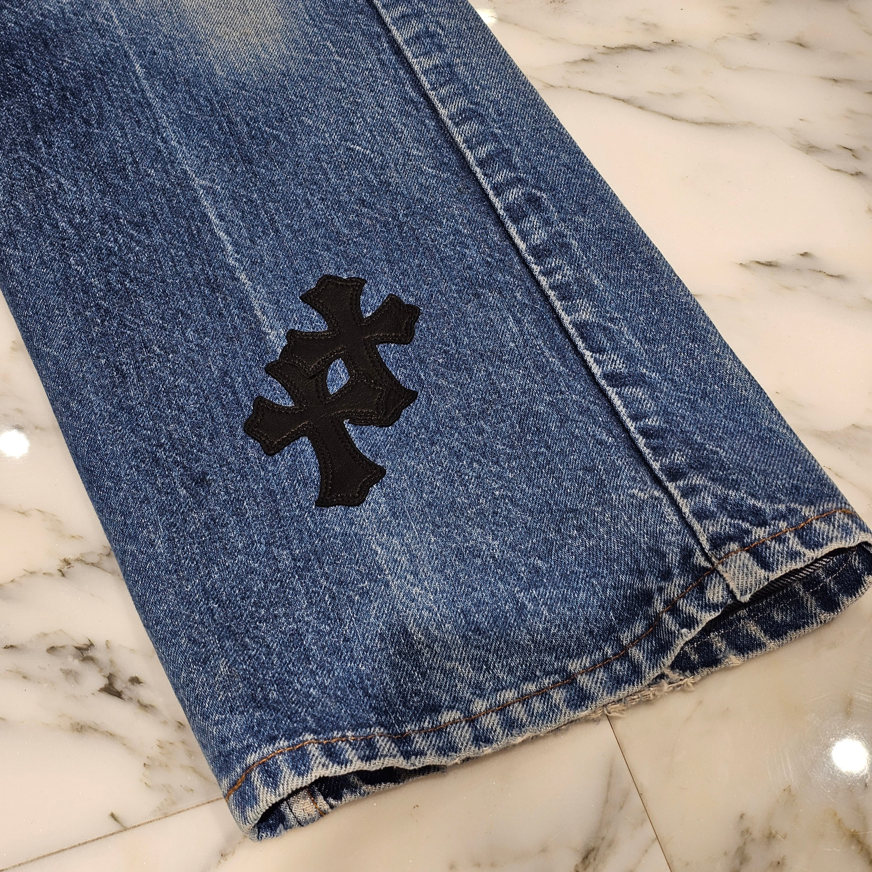 CHROME HEARTS × Levi's 517 VNTG Cross Leather Patch Denim Pants Size 34 クロムハーツ × リーバイス 517 ヴィンテージ クロスレザーパッチ デニムパンツ サイズ34