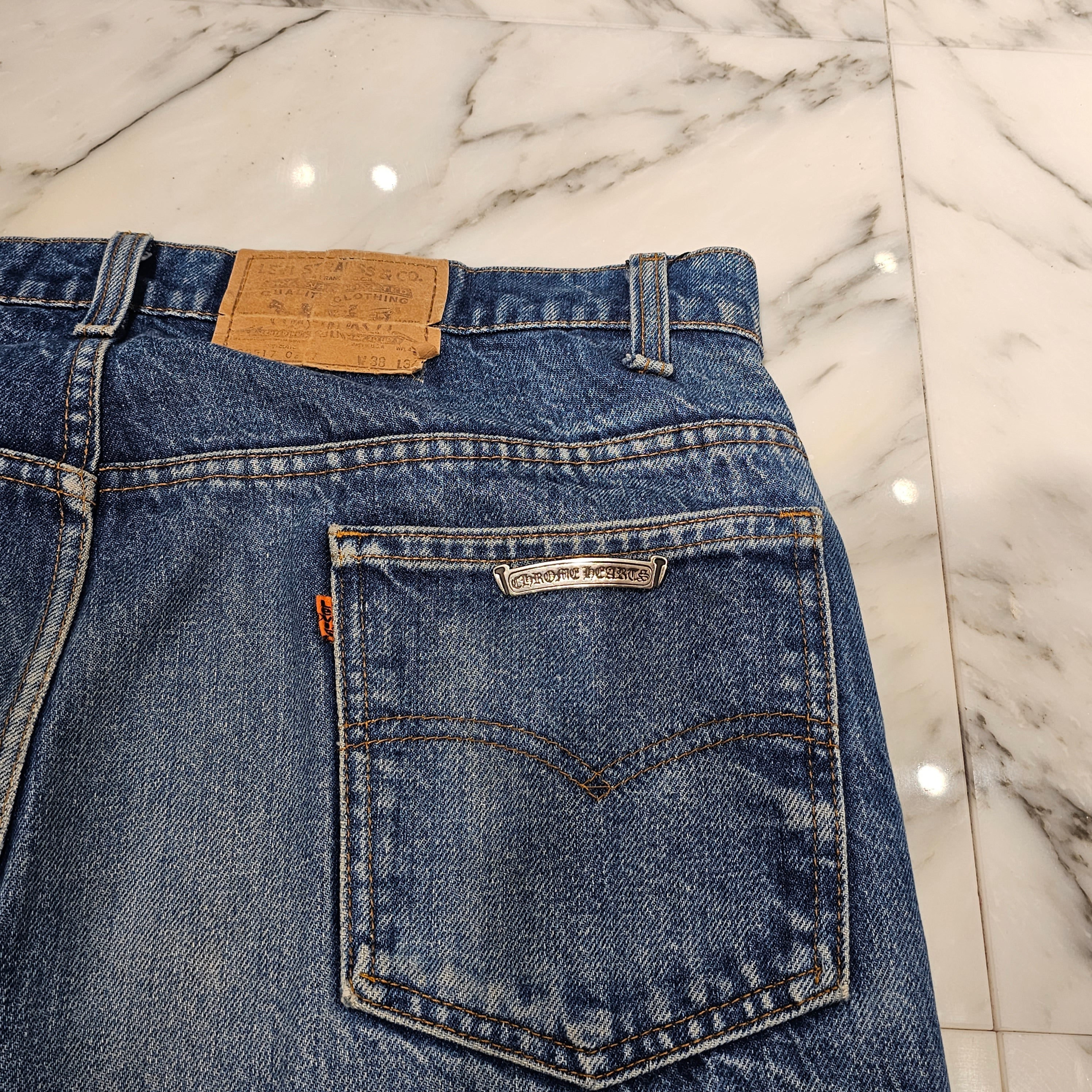 CHROME HEARTS × Levi's 517 VNTG Cross Leather Patch Denim Pants Size 34 クロムハーツ × リーバイス 517 ヴィンテージ クロスレザーパッチ デニムパンツ サイズ34