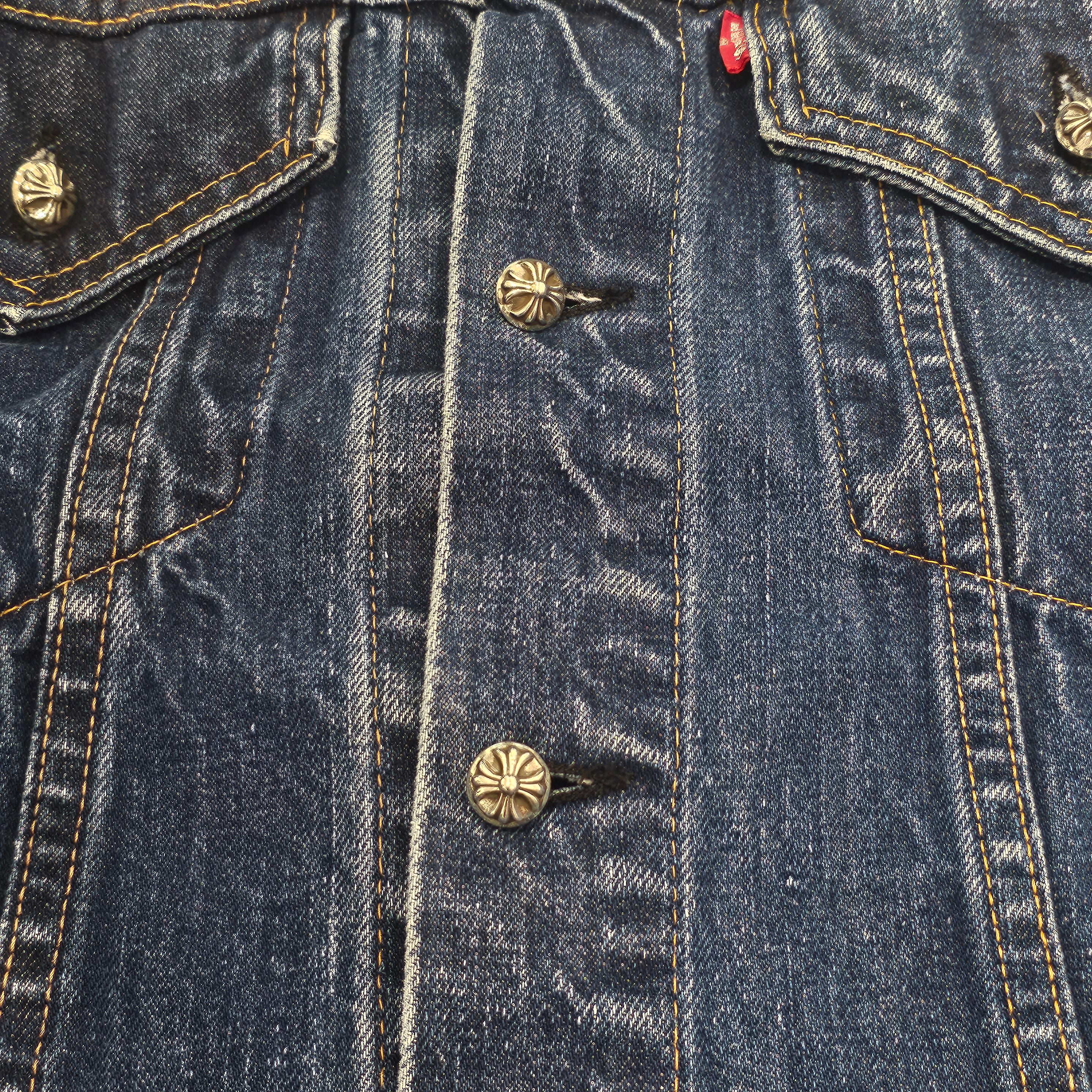 CHROME HEARTS × Levi's Body VNTG Cross Ball Denim Jacket Size S クロムハーツ × リーバイスボディ ヴィンテージ クロスボール デニムジャケット サイズS
