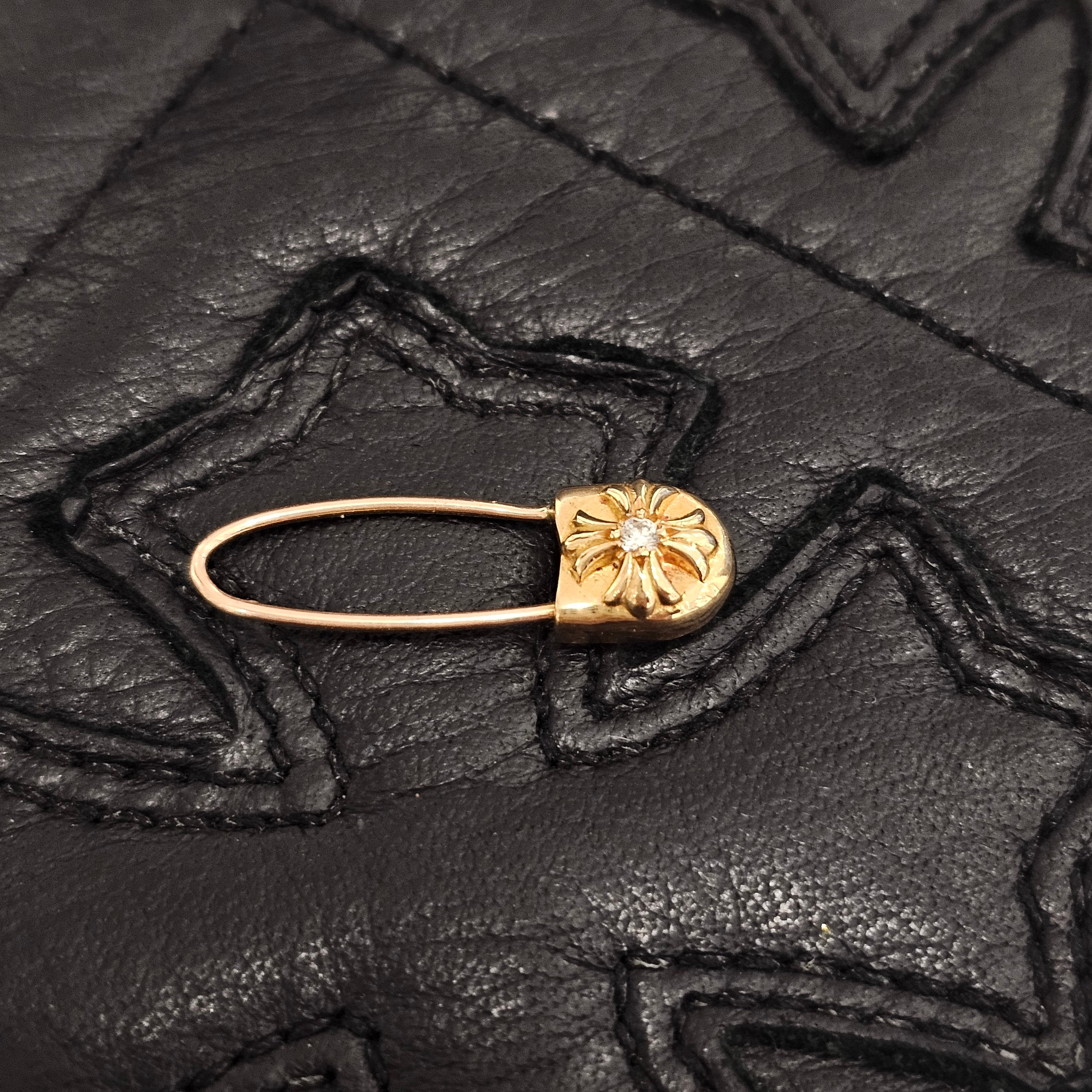 CHROME HEARTS 22K Safety Pin 1 Diamond クロムハーツ 22K セーフティ ピン 1 ダイヤモンド
