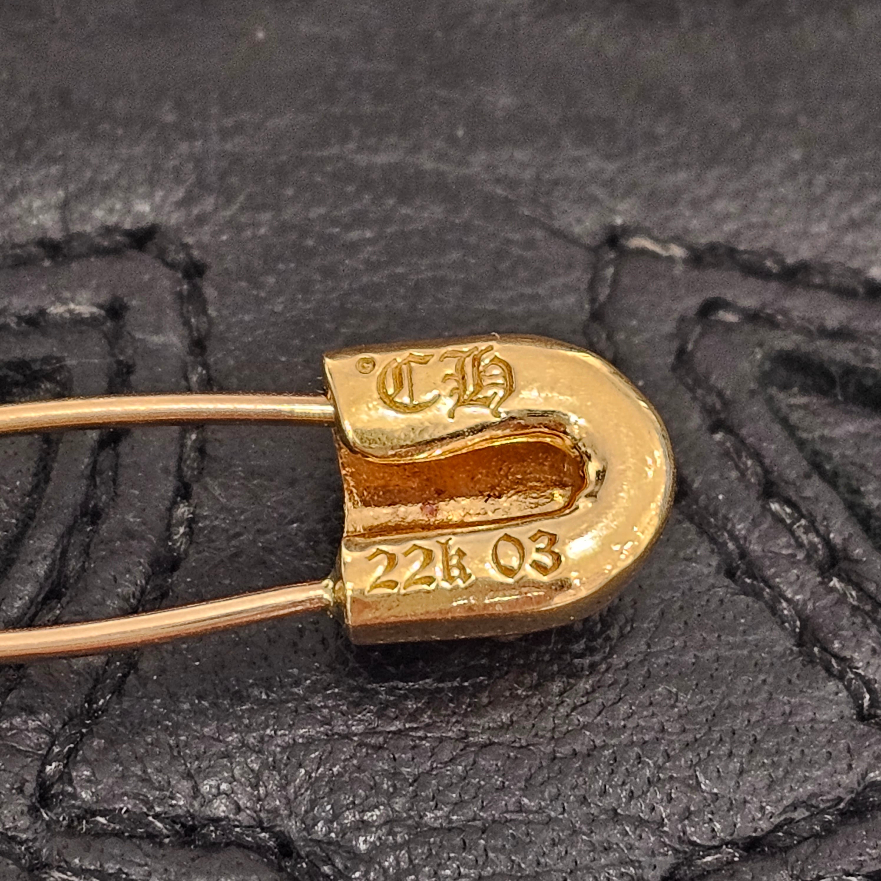 CHROME HEARTS 22K Safety Pin 1 Diamond クロムハーツ 22K セーフティ