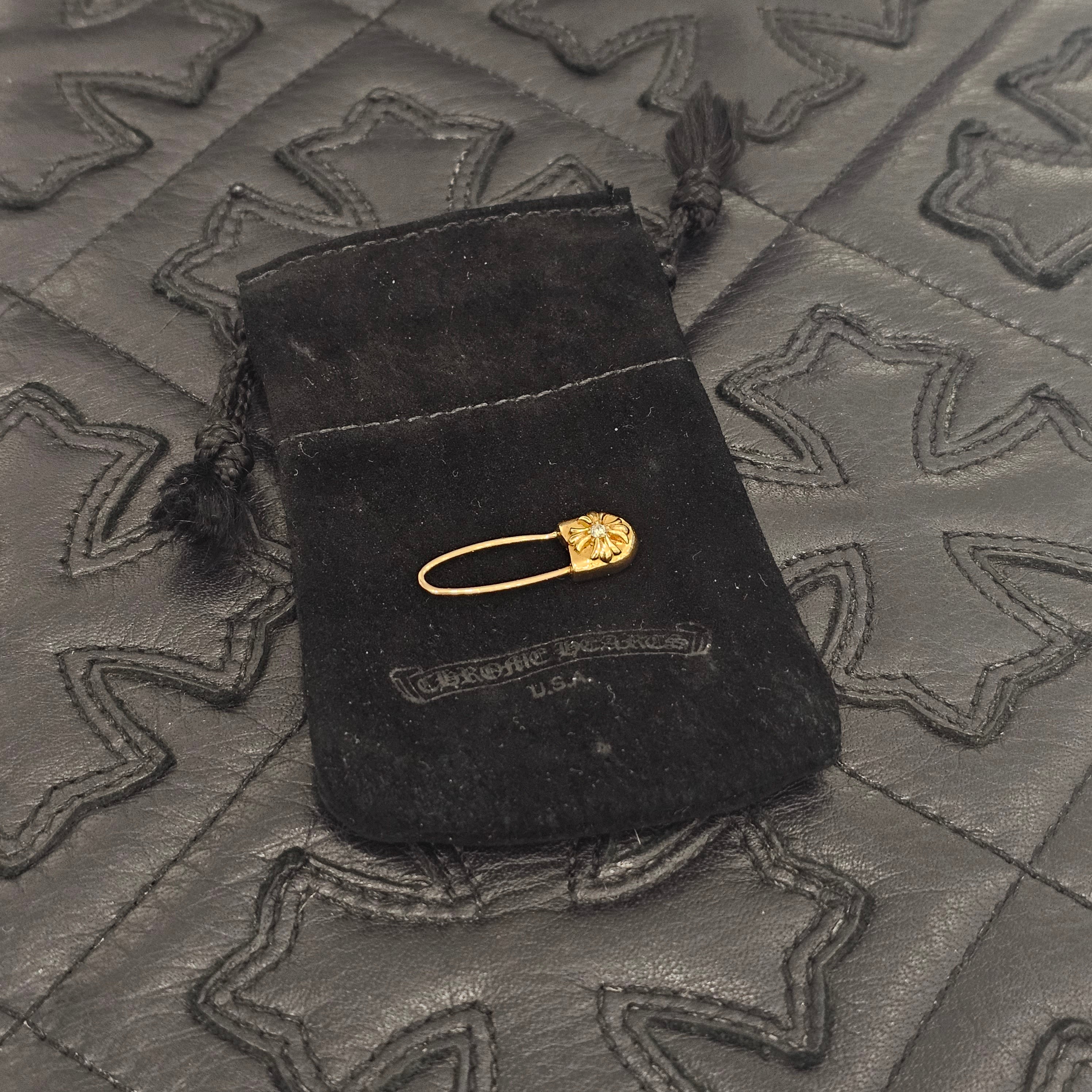 CHROME HEARTS 22K Safety Pin 1 Diamond クロムハーツ 22K セーフティ ピン 1 ダイヤモンド