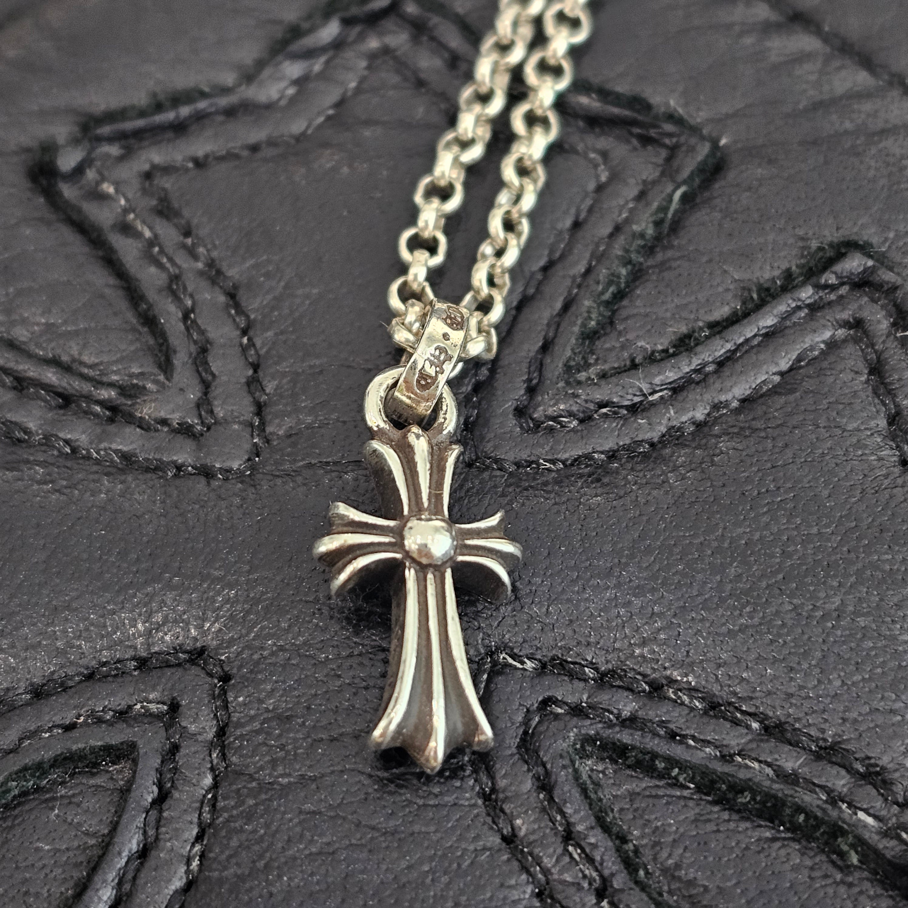 CHROME HEARTS Baby Fat Charm Pendant Top Roll Chain 20 Inch