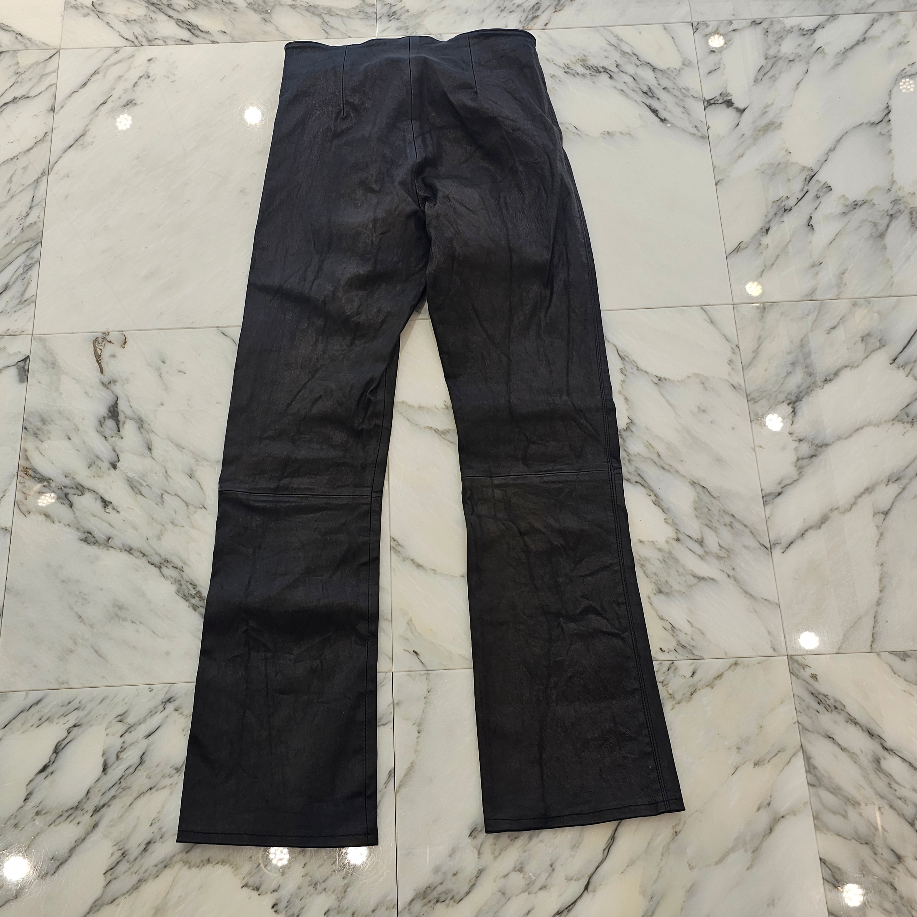 CHROME HEARTS Flare Knee Cross Ball Button Leather Pants Size 2 クロムハーツ フレアニー クロスボールボタン レザーパンツ サイズ2