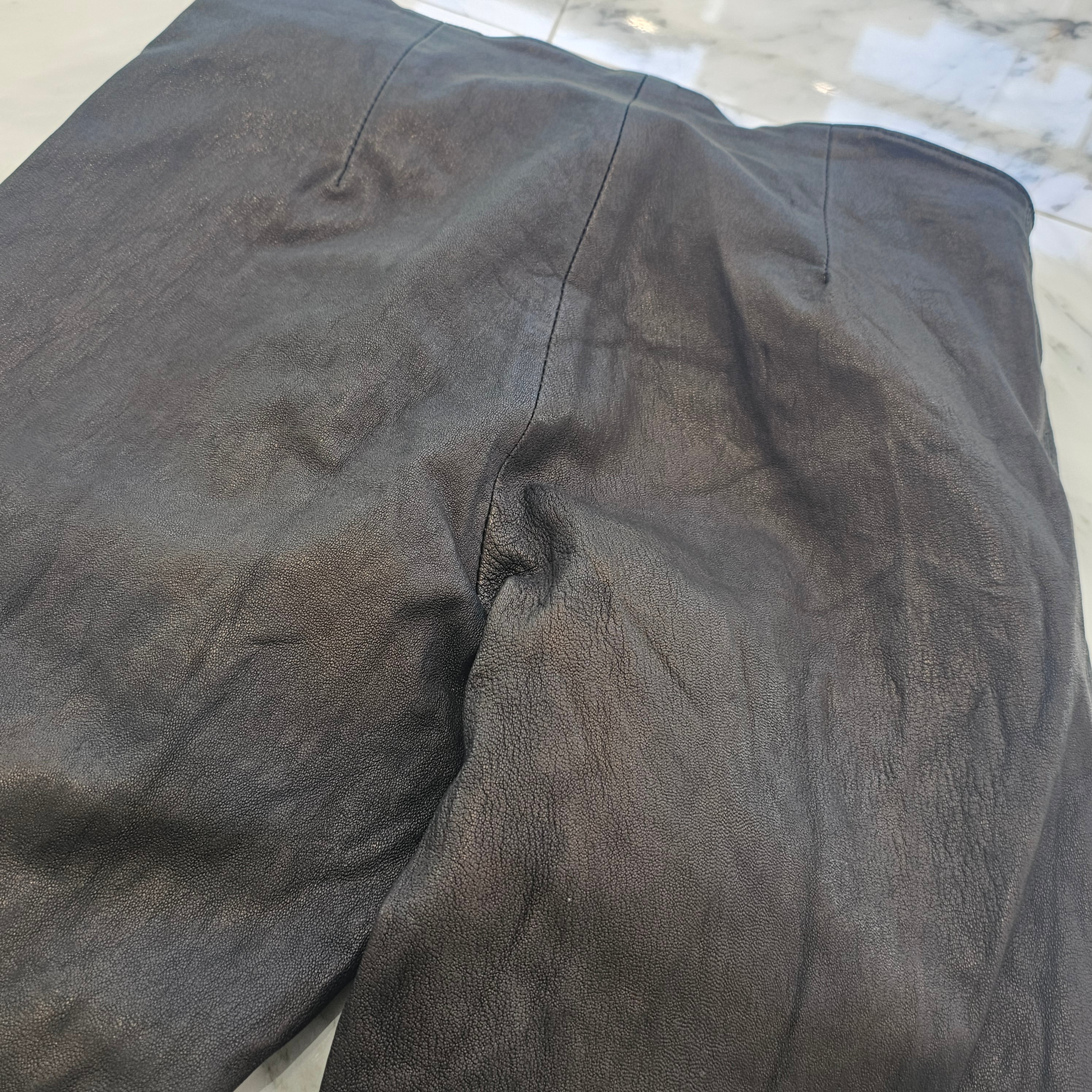 CHROME HEARTS Flare Knee Cross Ball Button Leather Pants Size 2 クロムハーツ フレアニー クロスボールボタン レザーパンツ サイズ2