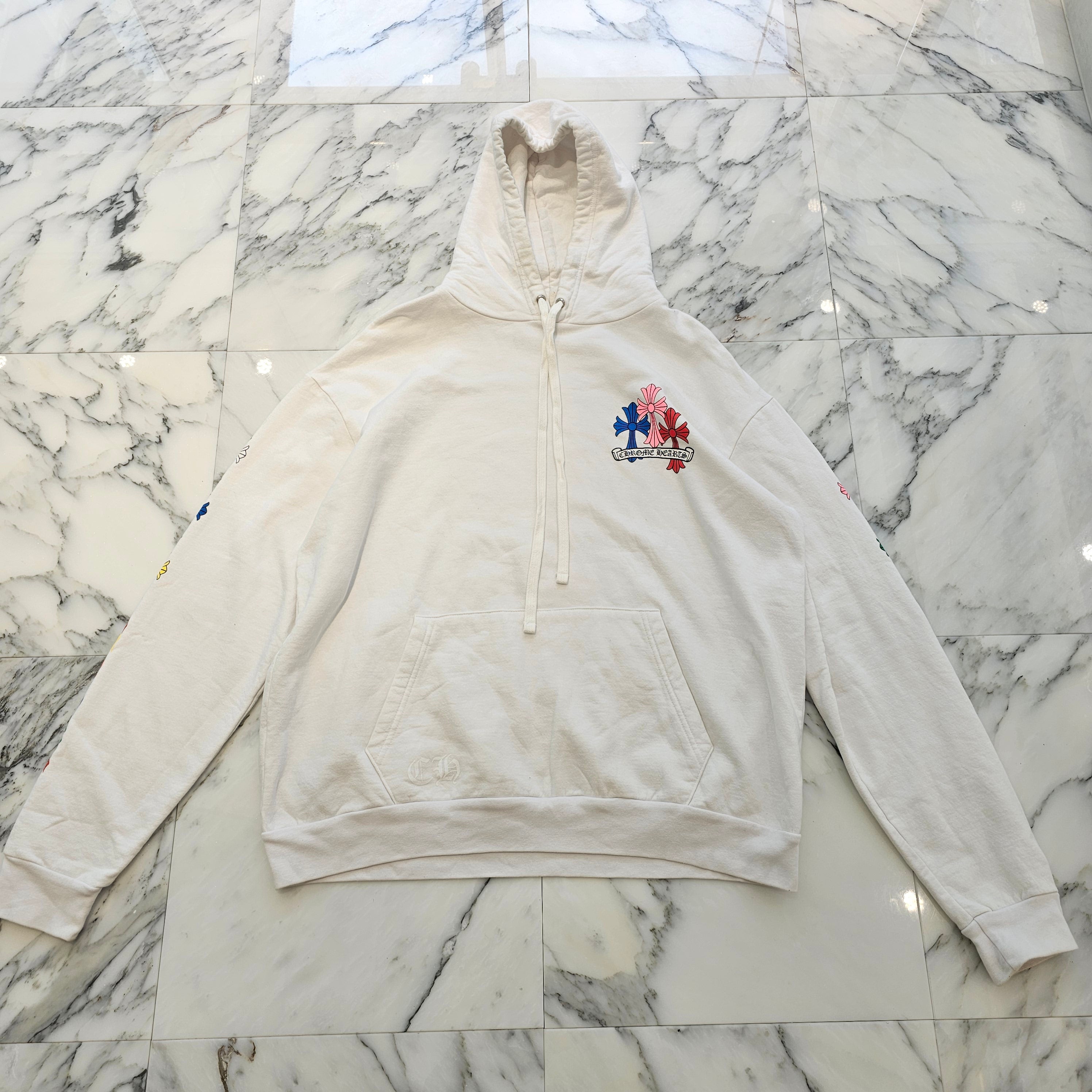 CHROME HEARTS 2022SS MLTCOL CEM CRS Pullover Hoodie Size L クロムハーツ マルチカラー セメタリークロス プルオーバーフーディ サイズL