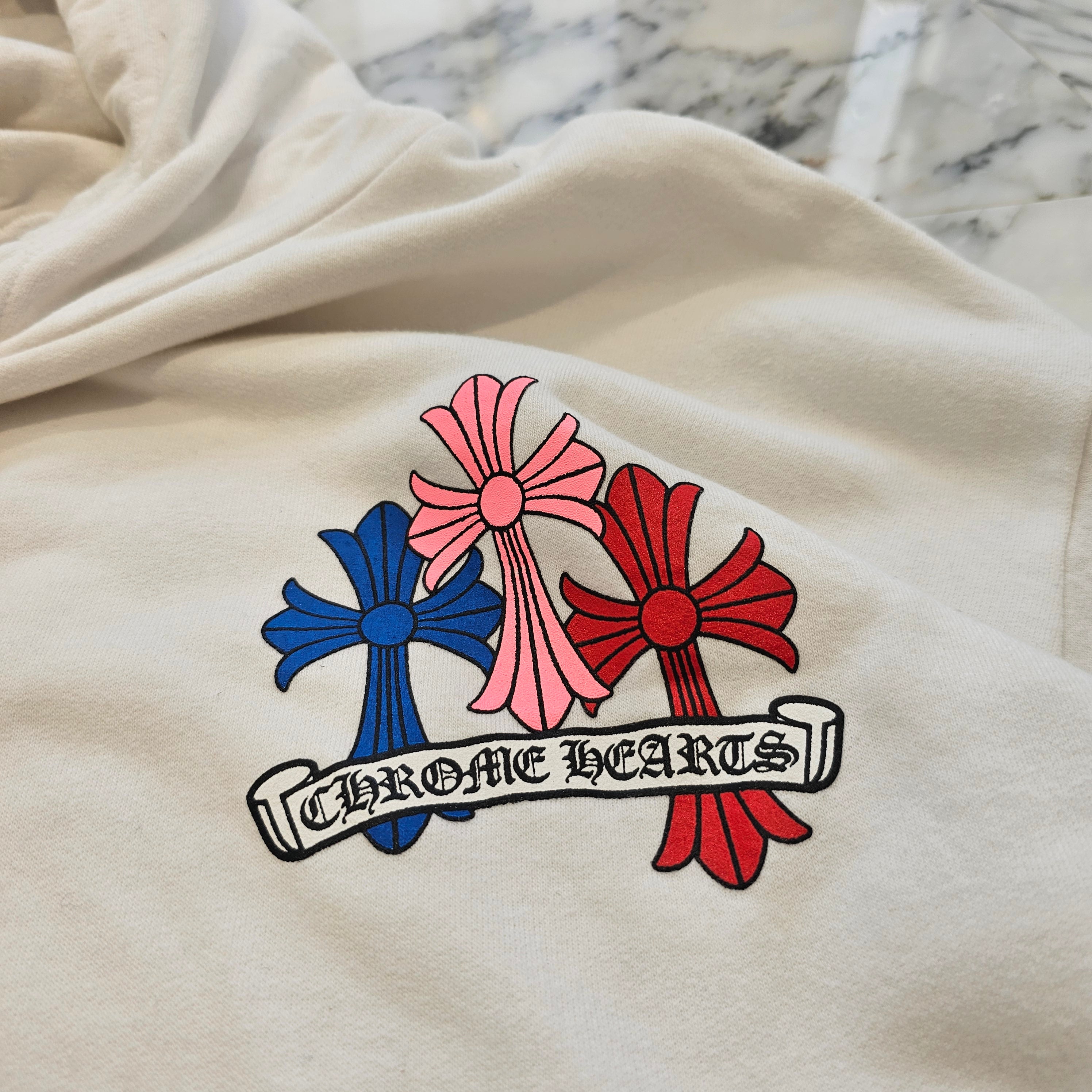 CHROME HEARTS 2022SS MLTCOL CEM CRS Pullover Hoodie Size L クロムハーツ マルチカラー セメタリークロス プルオーバーフーディ サイズL