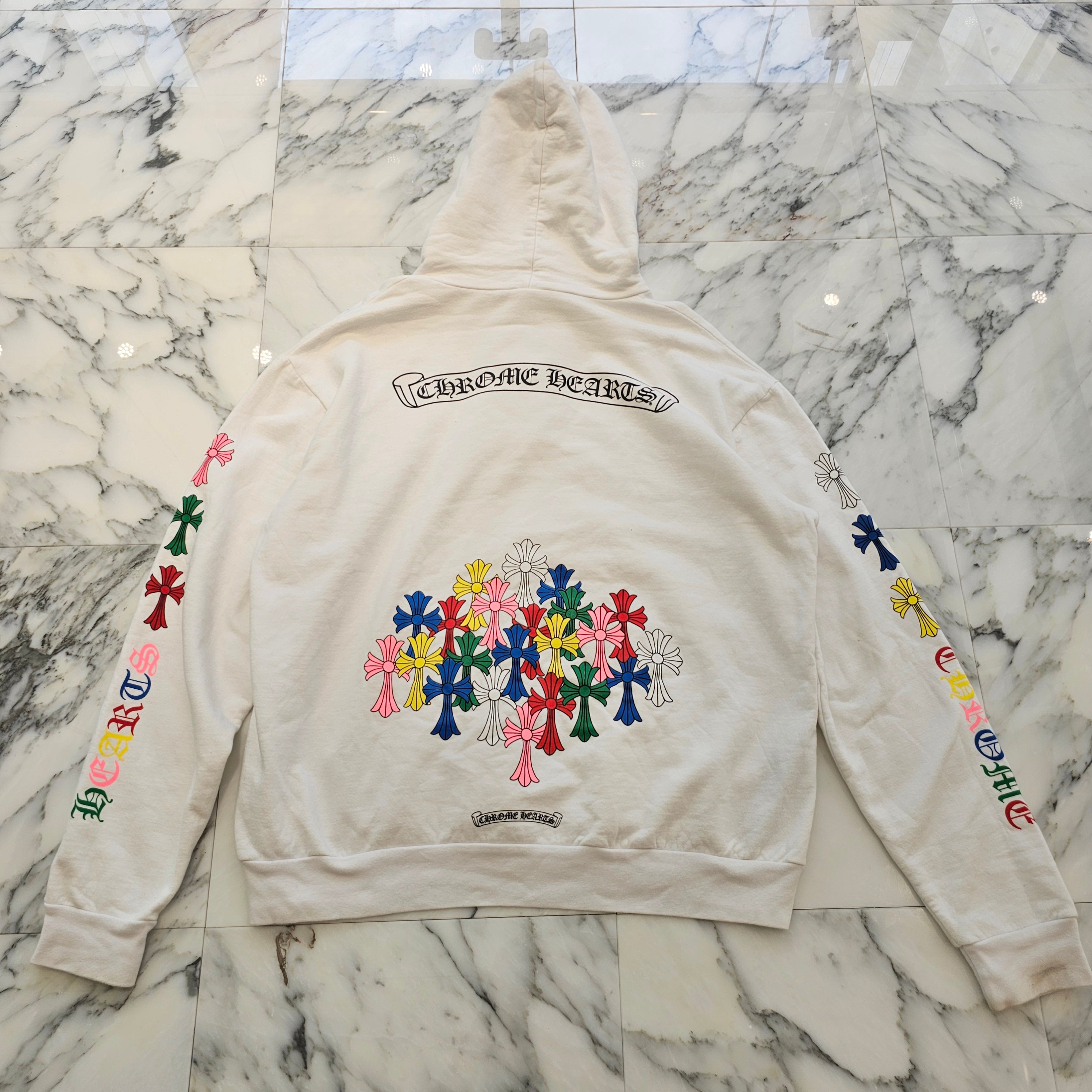 CHROME HEARTS 2022SS MLTCOL CEM CRS Pullover Hoodie Size L クロムハーツ マルチカラー セメタリークロス プルオーバーフーディ サイズL