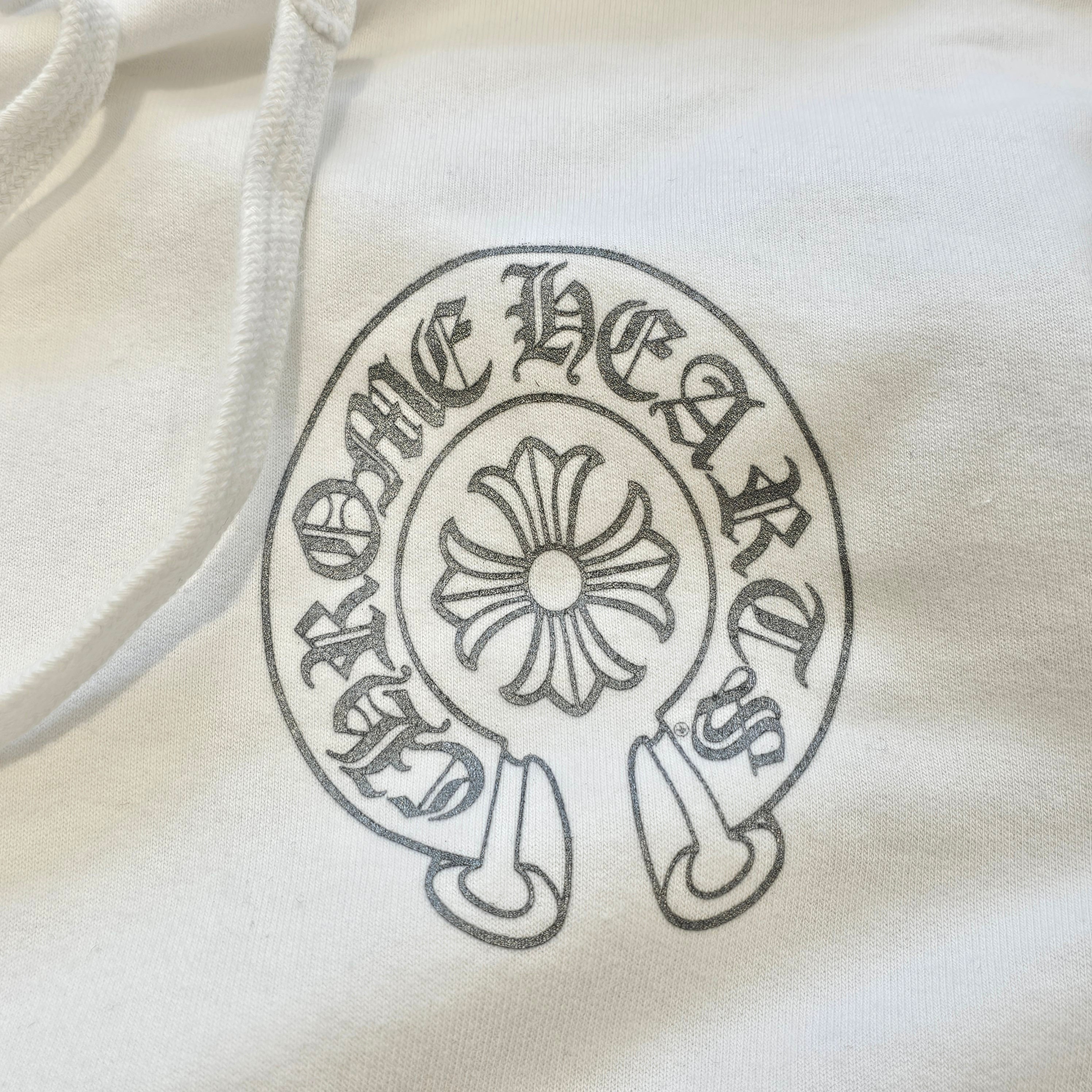 CHROME HEARTS MIAMI Limited Silver Glitter Horseshoe Pullover Hoodie Size XL クロムハーツ マイアミ限定 シルバーグリッター ホースシュー プルオーバー フーディ サイズXL