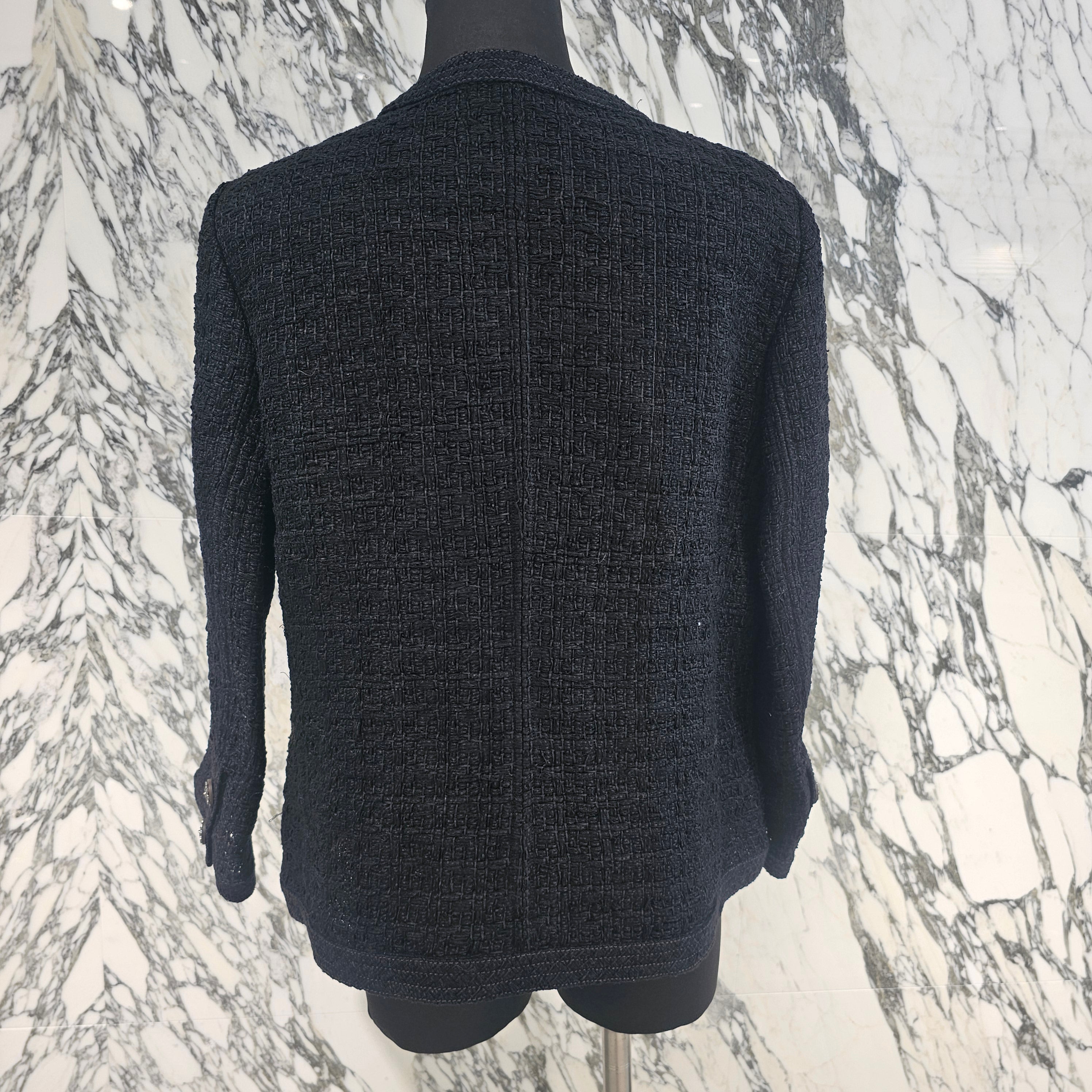 CHANEL 2016 Cruise Metal Coco Mark Button Tweed Jacket P53061V39725 Size 44 シャネル 2016クルーズ メタル ココマーク ボタン ツイード ジャケット サイズ44