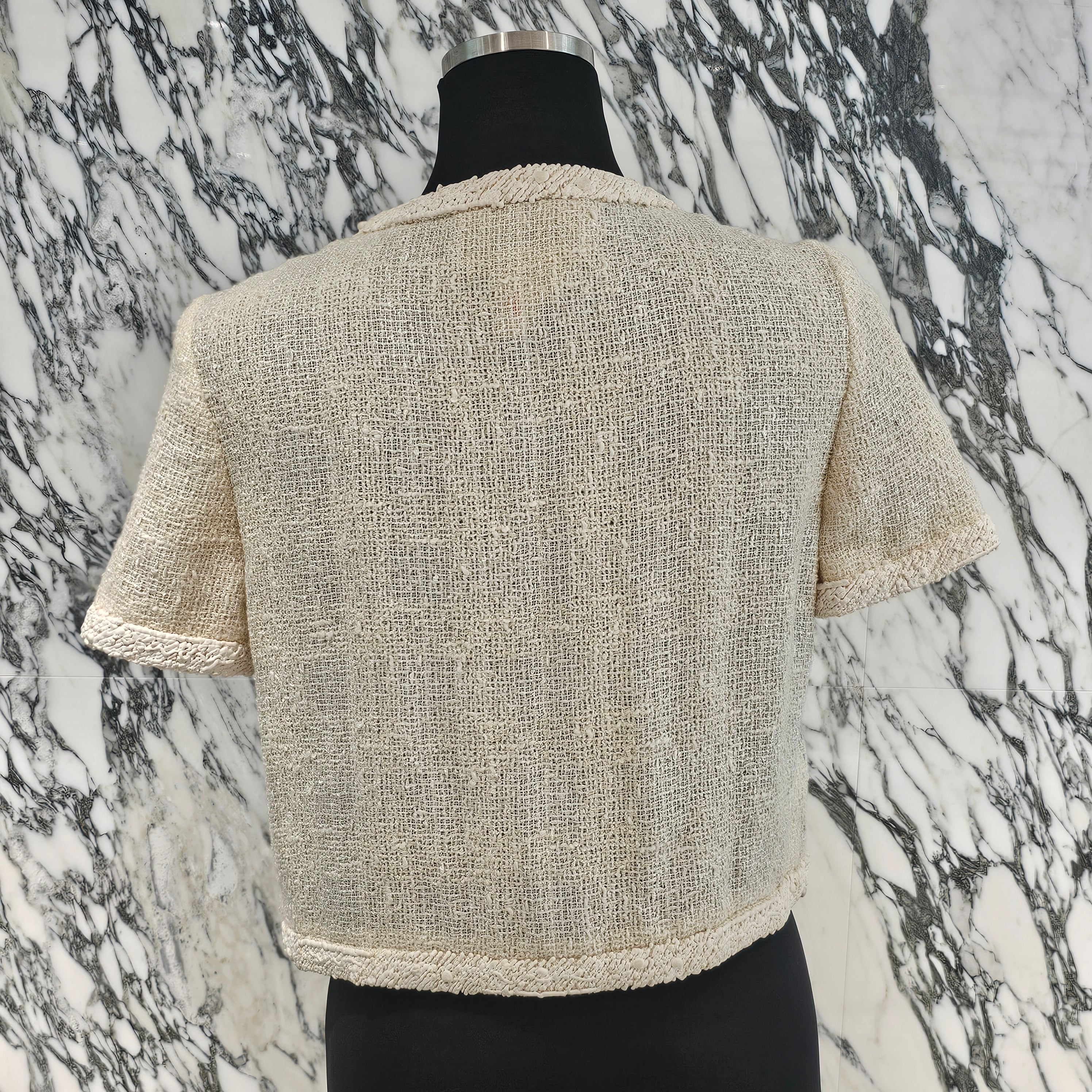 CHANEL 99P Coco Mark Button Cotton Tweed Set Up P12788W02490/P12788W02490 Size 38 シャネル 99P ココマークボタン コットン ツイード セットアップ サイズ38