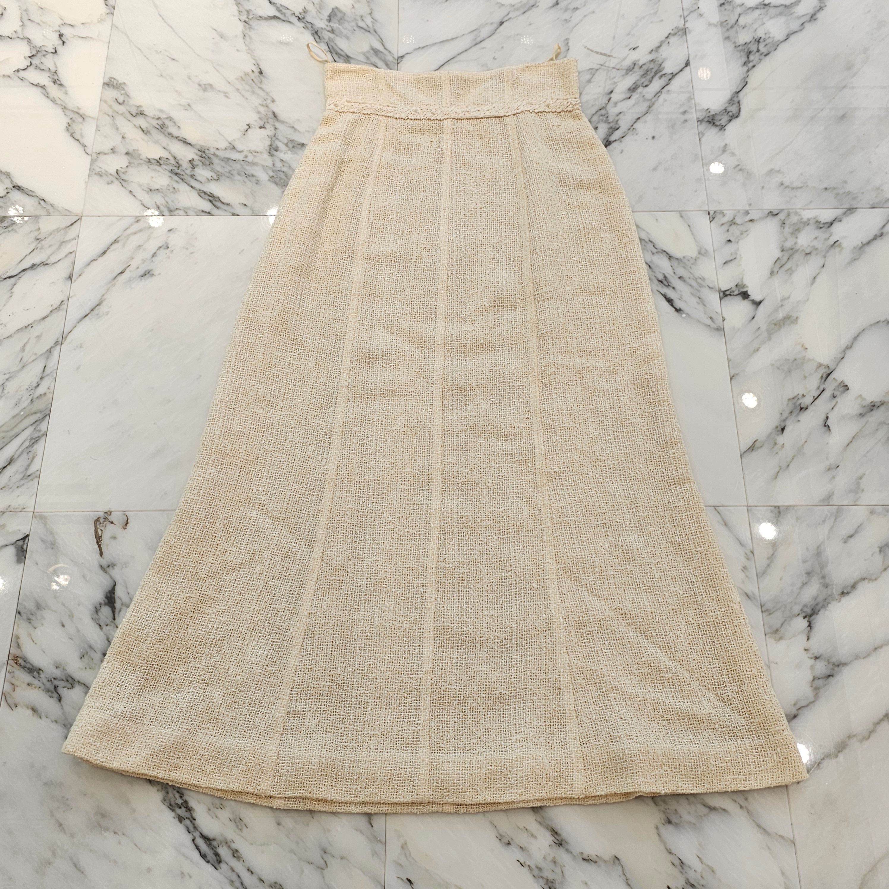 CHANEL 99P Coco Mark Button Cotton Tweed Set Up P12788W02490/P12788W02490 Size 38 シャネル 99P ココマークボタン コットン ツイード セットアップ サイズ38