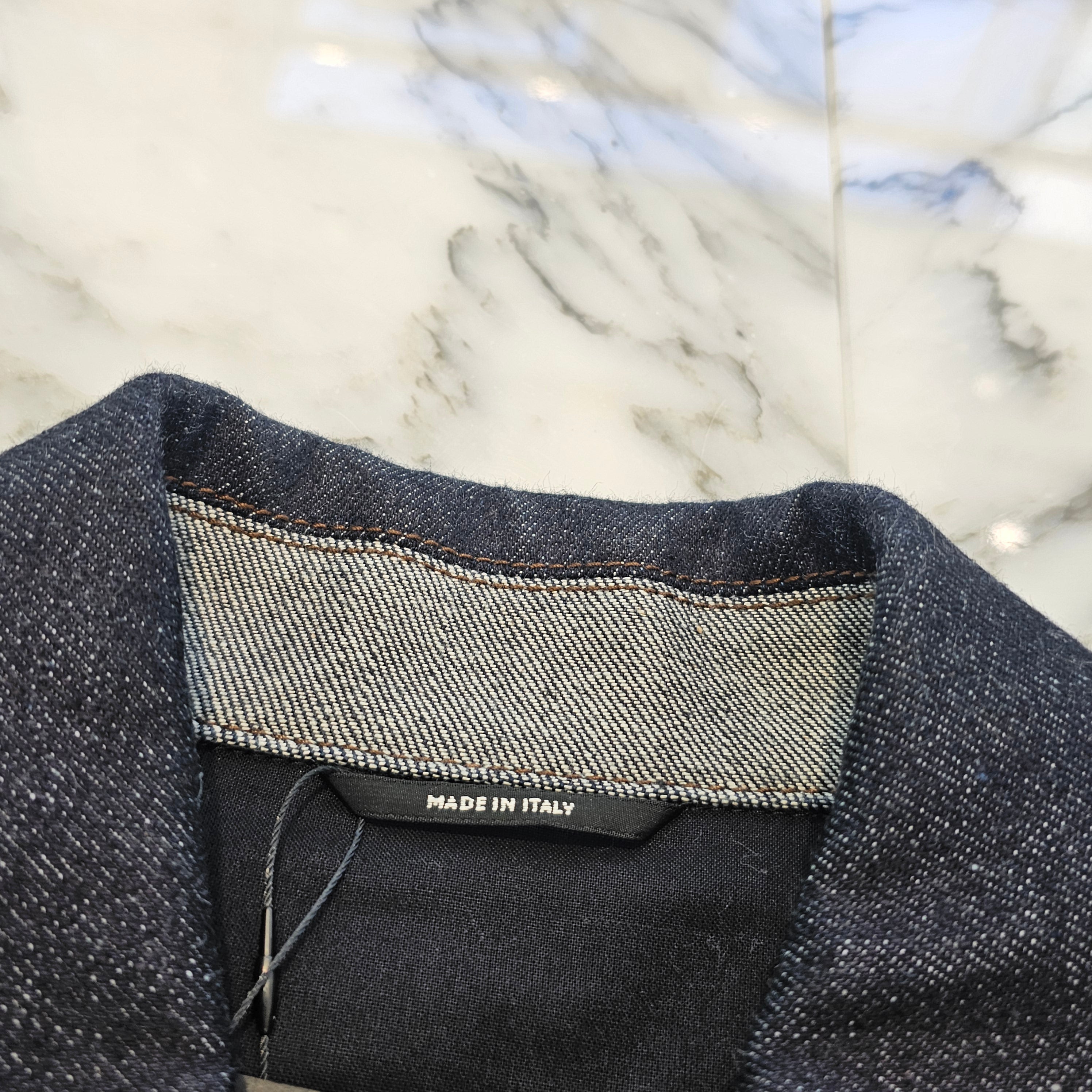 HERMES 2024AW Leather Pocket Denim Jacket Size 48 エルメス レザーポケット デニムジャケット サイズ48