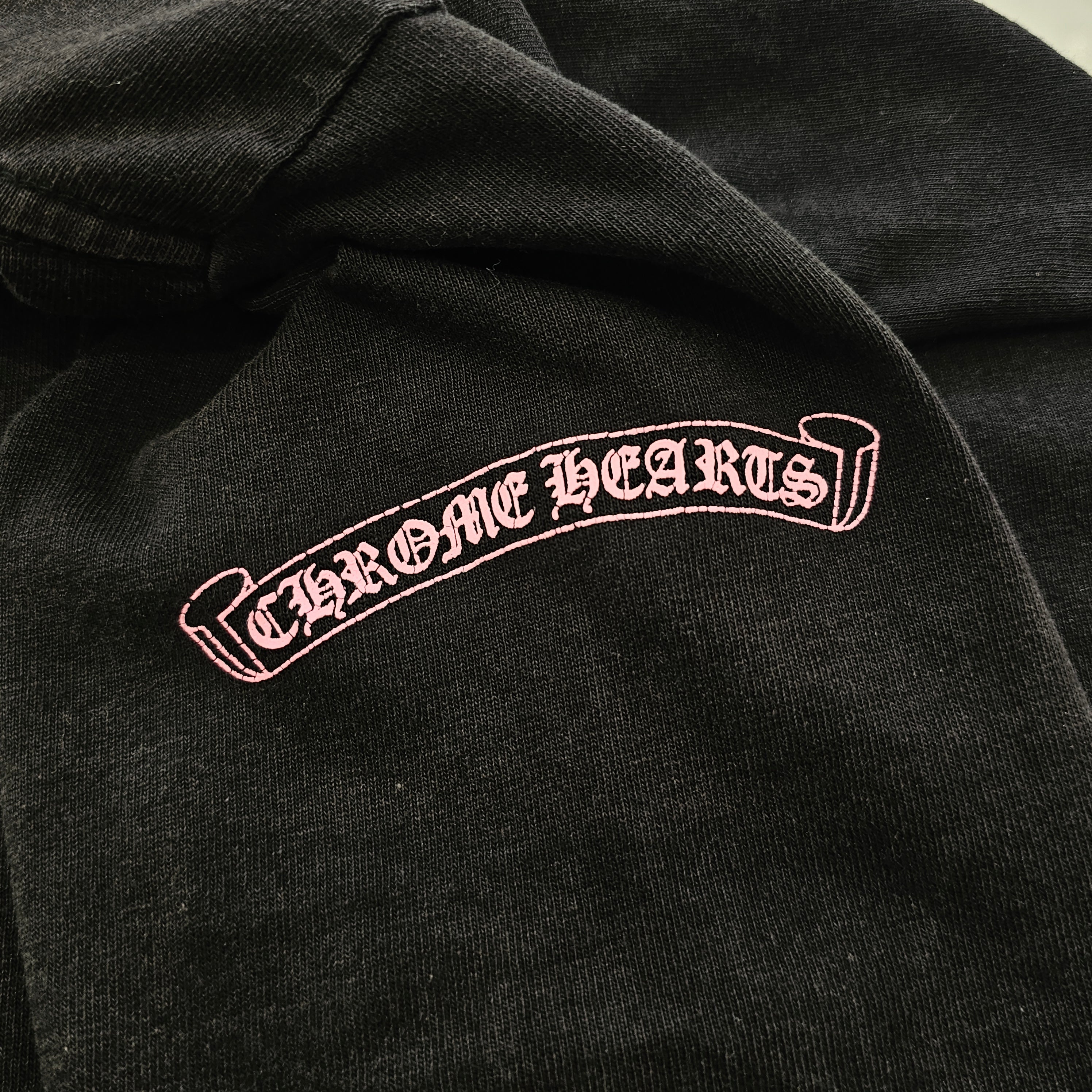 CHROME HEARTS BLACK PINK CH Plus Cross Tee Size S クロムハーツ ブラックピンク CHプラス クロス Tシャツ サイズS