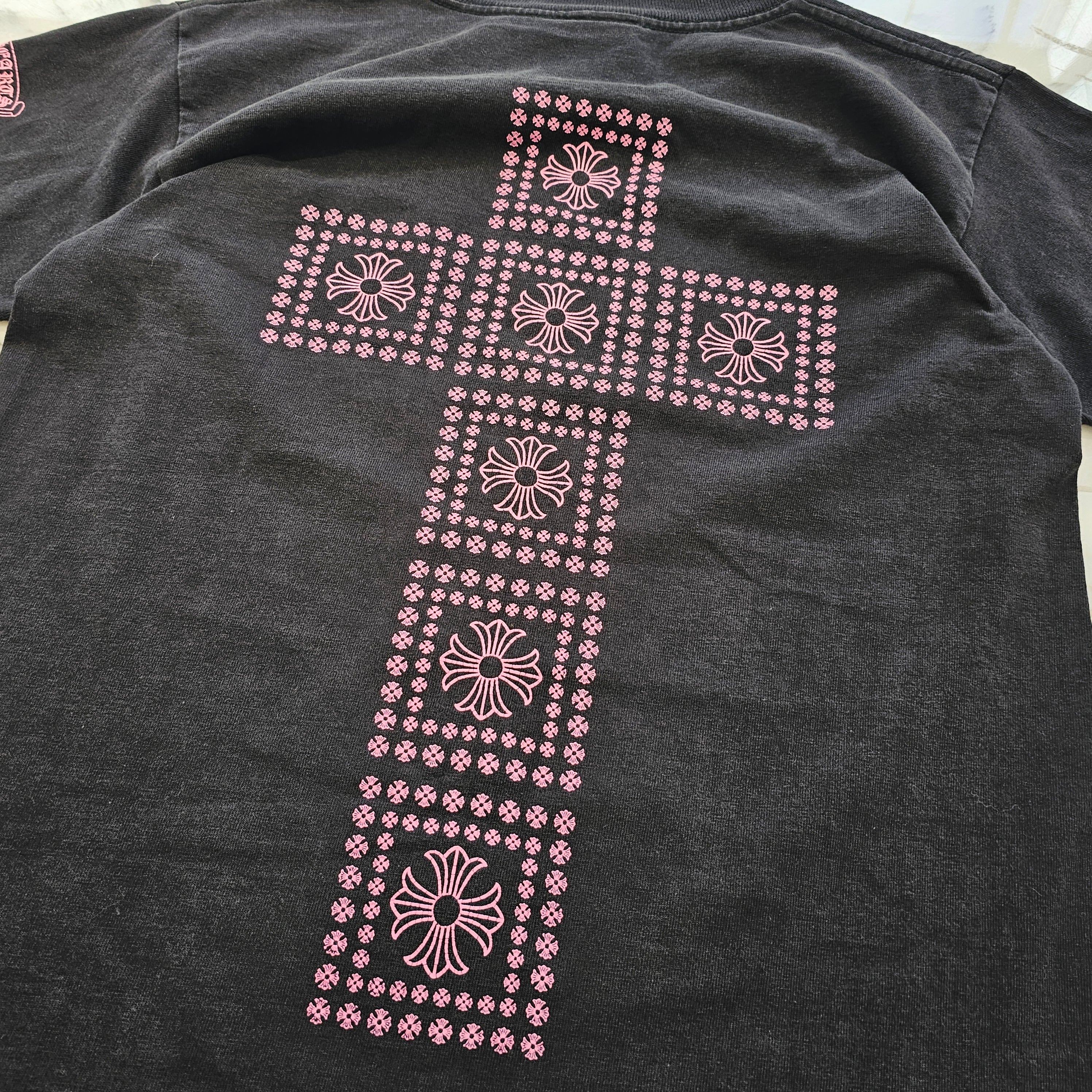 CHROME HEARTS BLACK PINK CH Plus Cross Tee Size S クロムハーツ ブラックピンク CHプラス クロス Tシャツ サイズS
