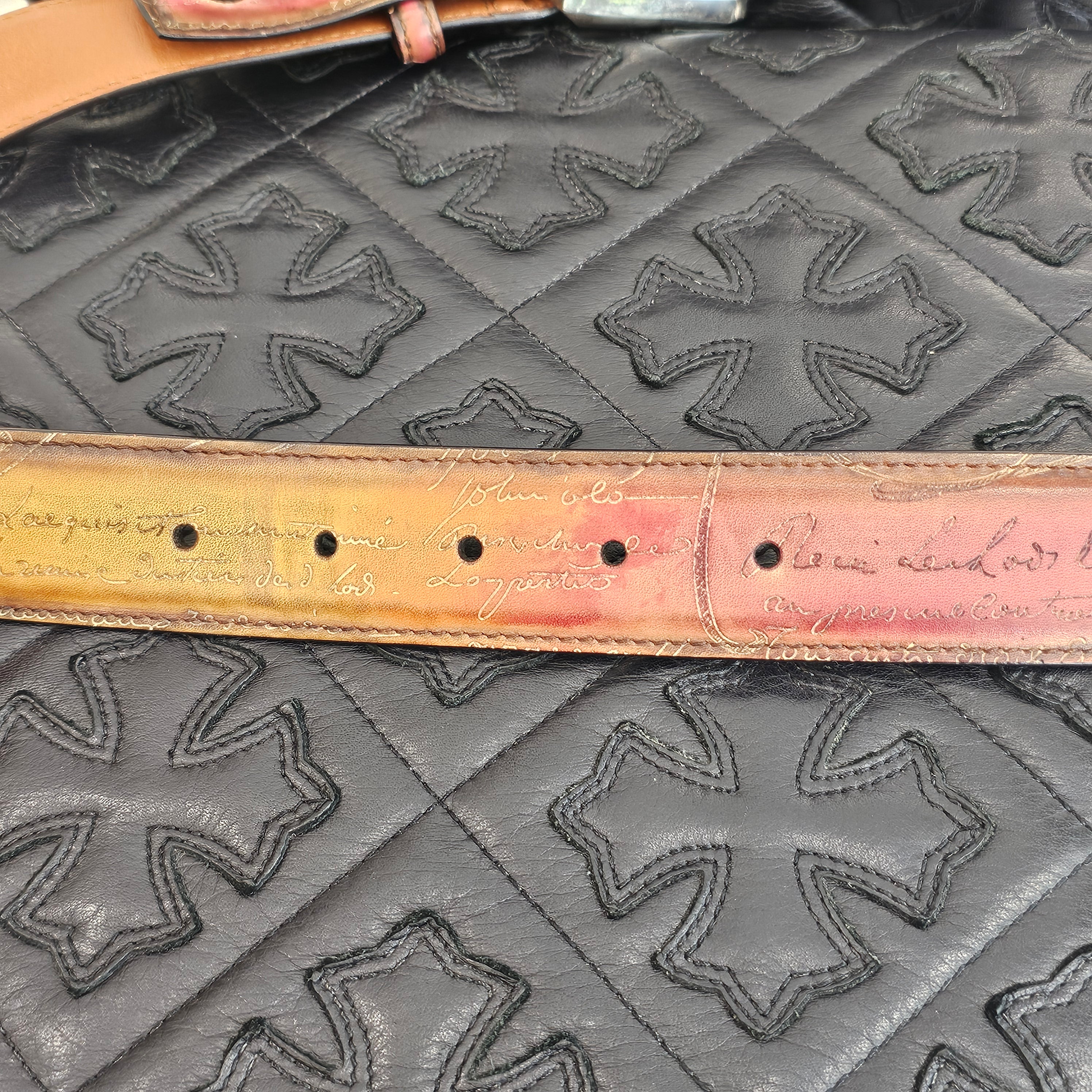 Berluti Scritto Calligraphy Venetian Leather Belt Size 38 ベルルッティ スクリット カリグラフィ ヴェネチアンレザー ベルト サイズ38