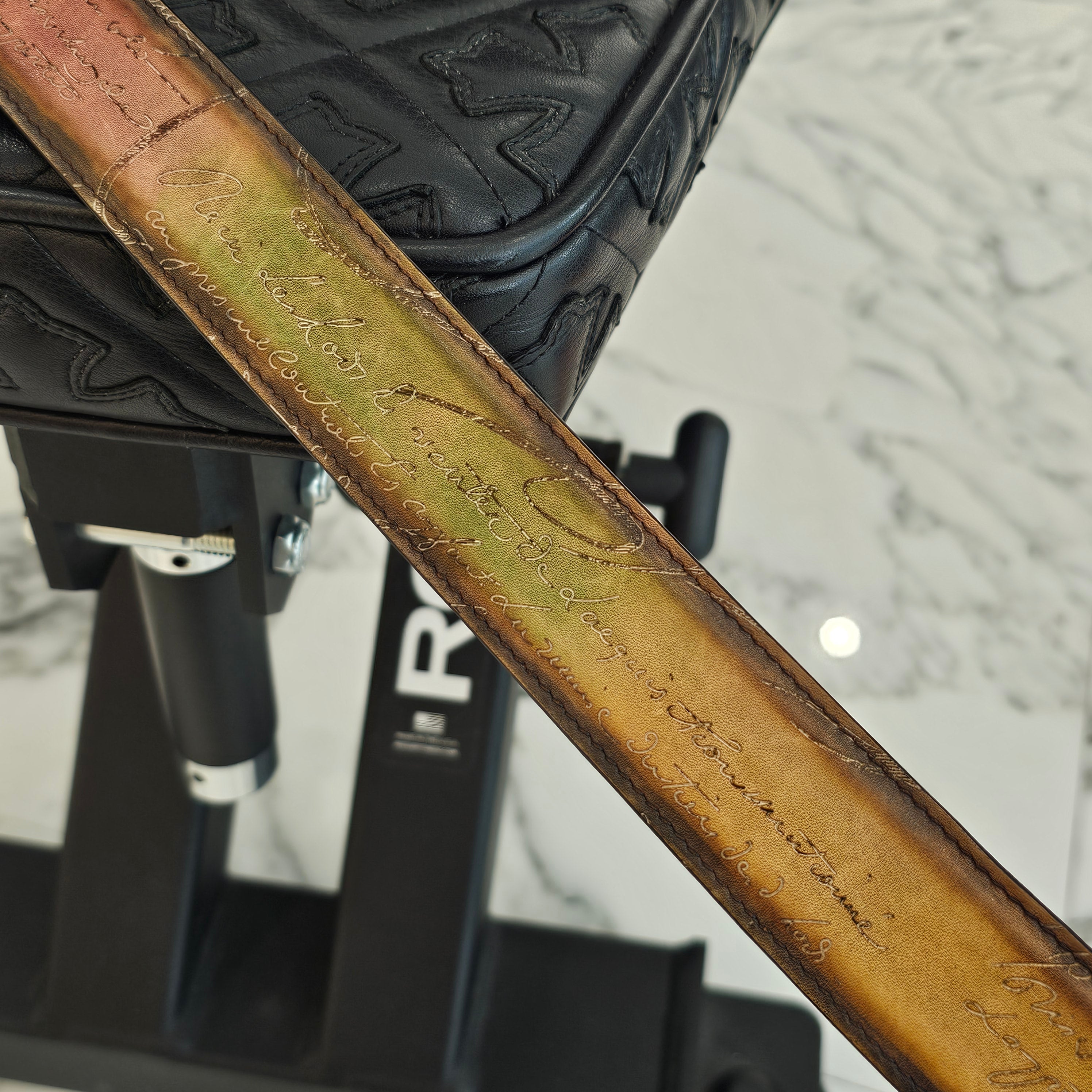 Berluti Scritto Calligraphy Venetian Leather Belt Size 38 ベルルッティ スクリット カリグラフィ ヴェネチアンレザー ベルト サイズ38