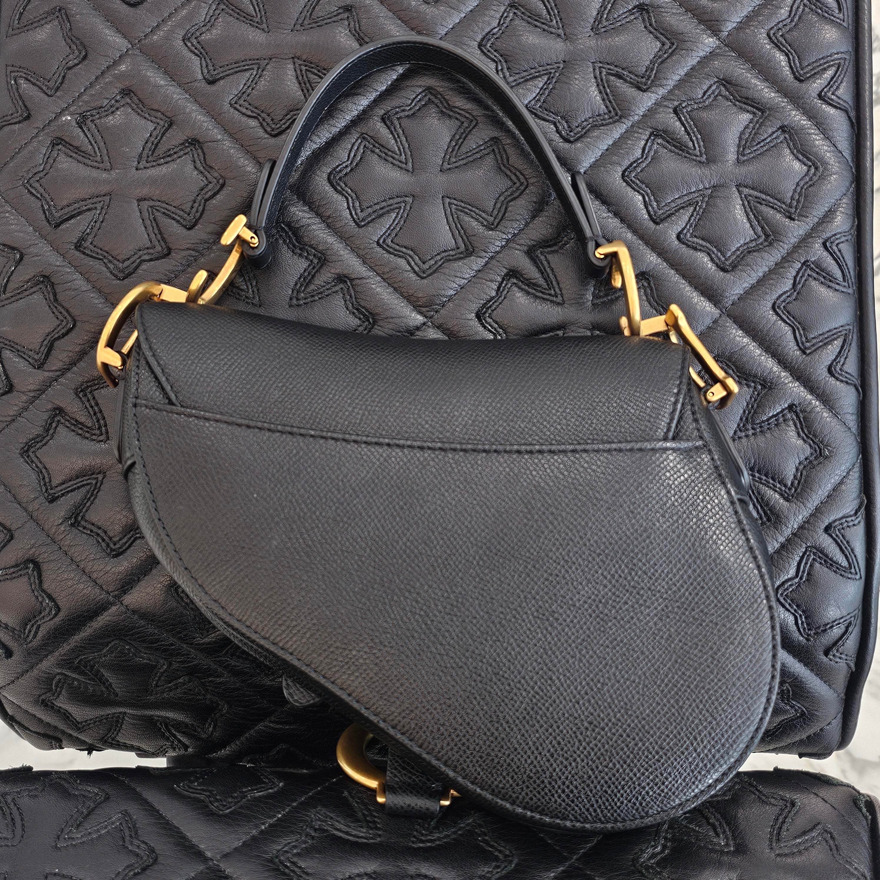 DIOR 2024AW Mini Saddle Bag Grained Calfskin "Black" M0456CBAA ディオール ミニ サドルバッグ グレインド カーフスキン "ブラック"