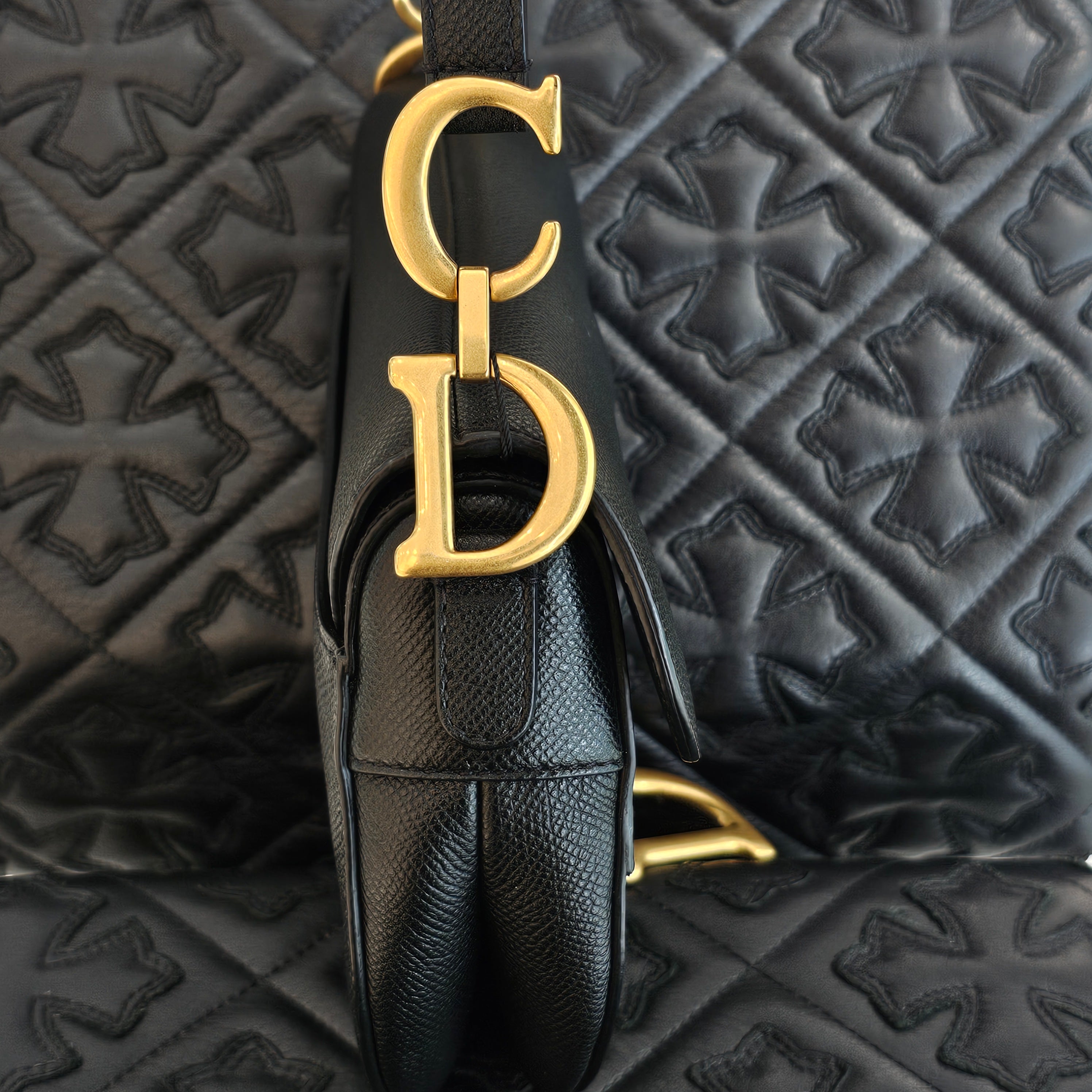 DIOR 2024AW Mini Saddle Bag Grained Calfskin "Black" M0456CBAA ディオール ミニ サドルバッグ グレインド カーフスキン "ブラック"