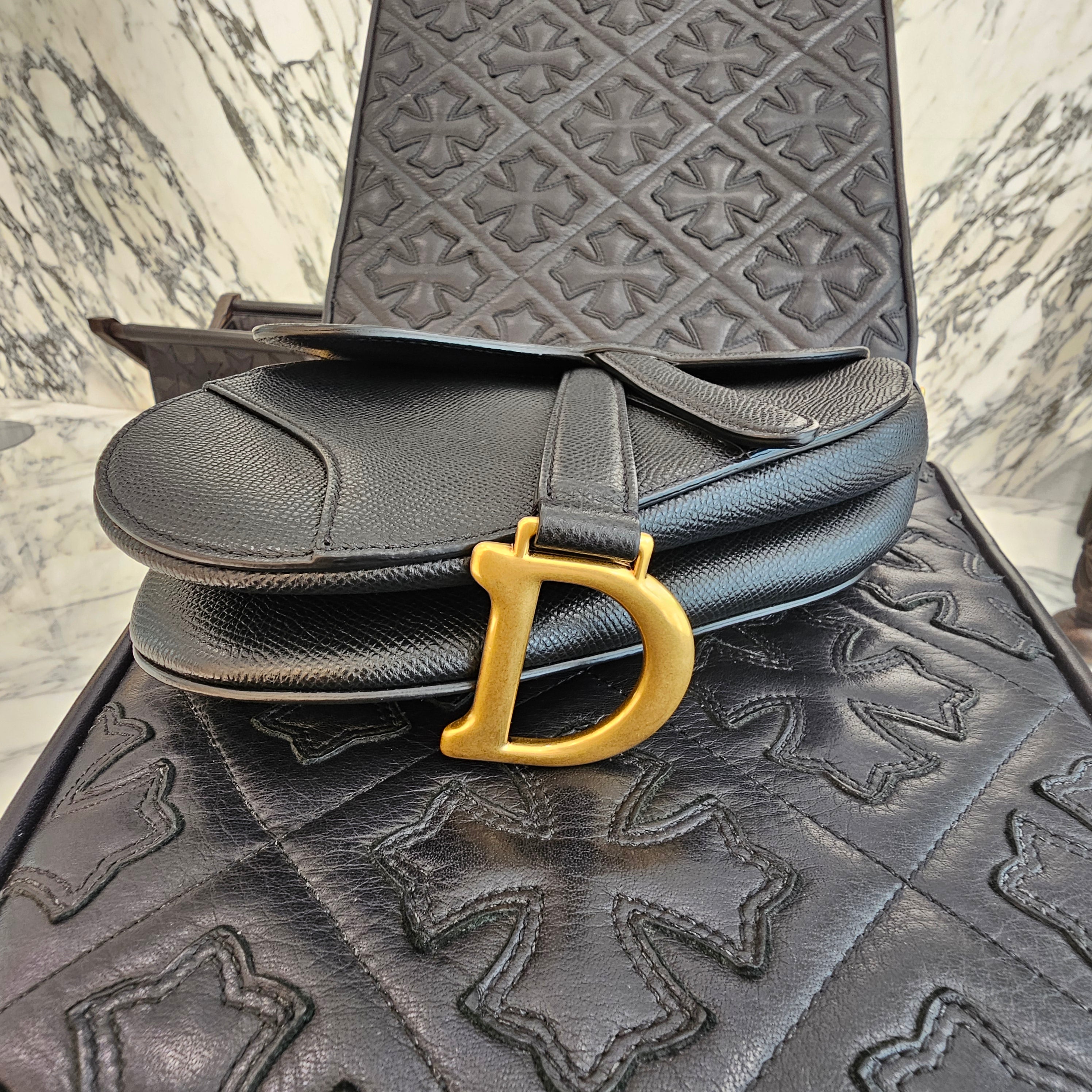 DIOR 2024AW Mini Saddle Bag Grained Calfskin "Black" M0456CBAA ディオール ミニ サドルバッグ グレインド カーフスキン "ブラック"