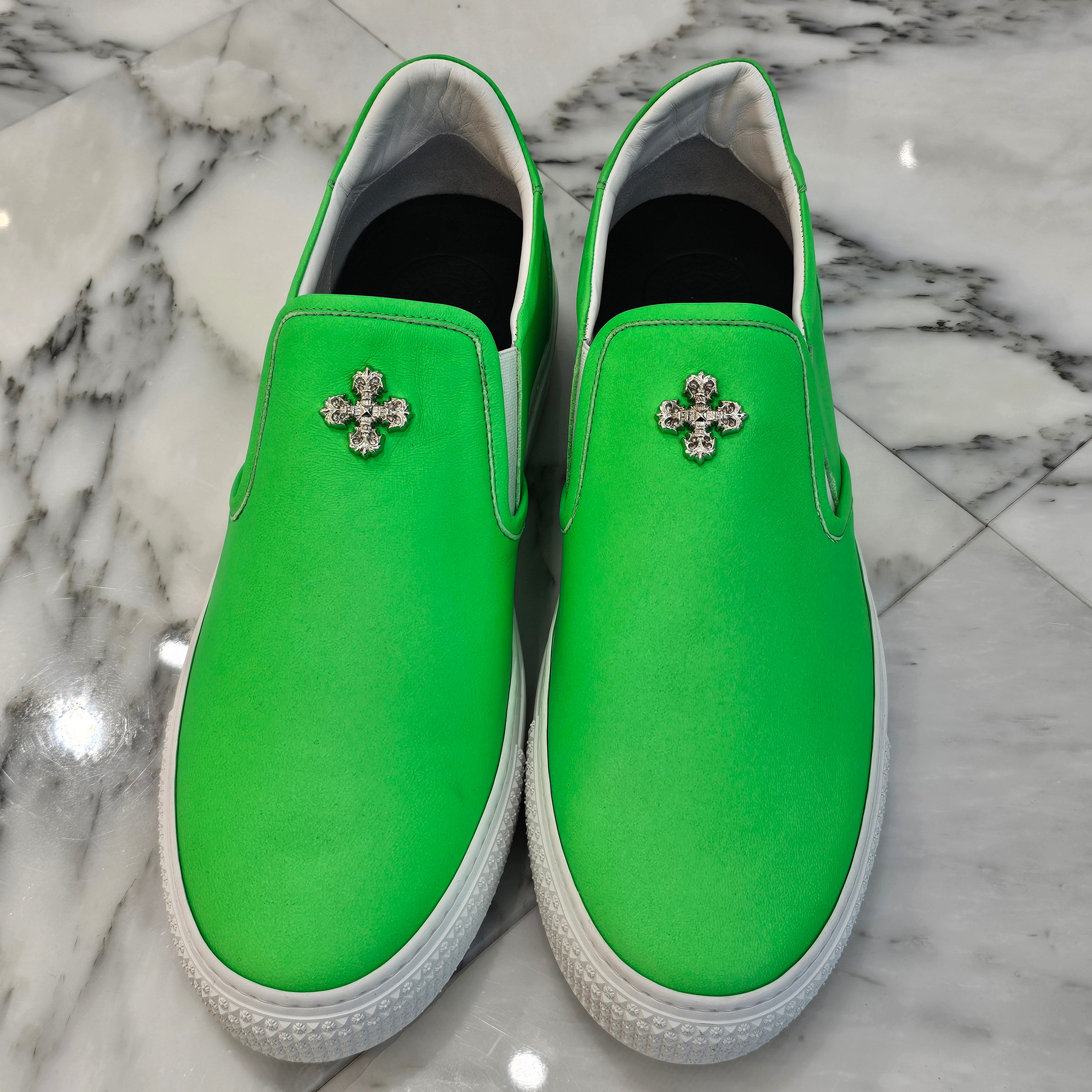 CHROME HEARTS Miami Limited Silver Filigree CH Cross Leather Patch Slip On Size 44（28cm～28.5cm） クロムハーツ マイアミ限定 シルバー フィリグリー CHクロス レザーパッチ スリッポン サイズ44（28cm～28.5cm）