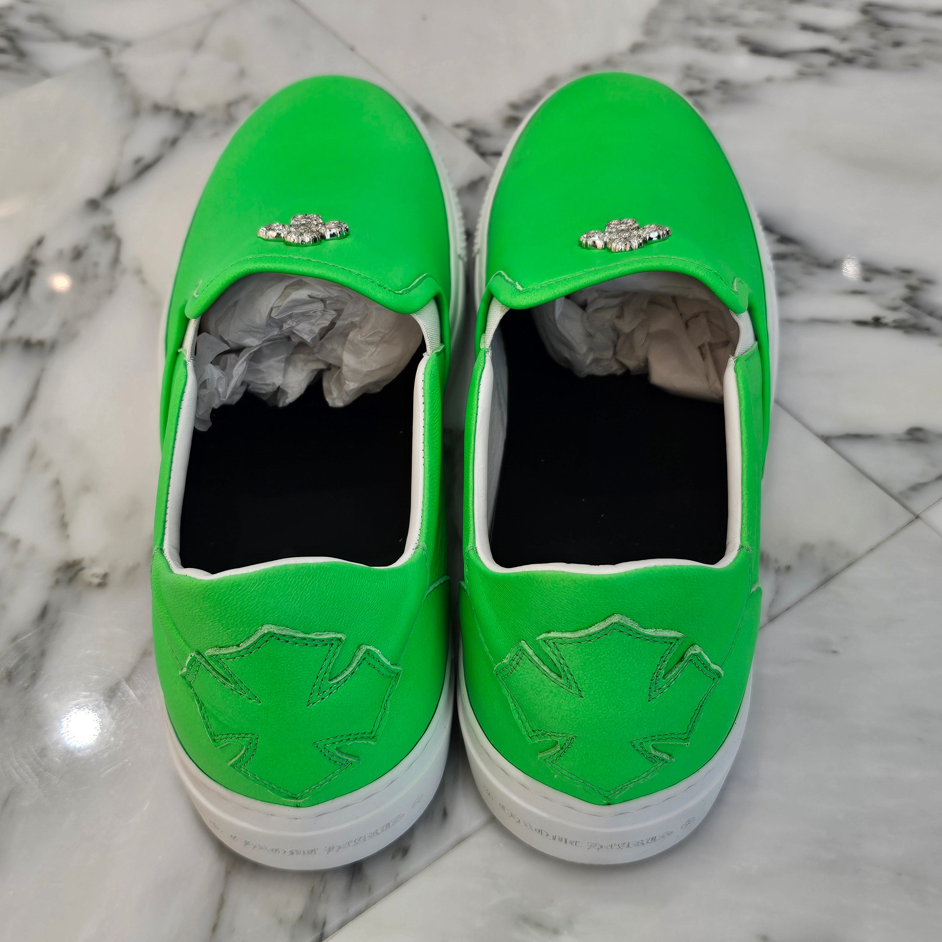 CHROME HEARTS Miami Limited Silver Filigree CH Cross Leather Patch Slip On Size 44（28cm～28.5cm） クロムハーツ マイアミ限定 シルバー フィリグリー CHクロス レザーパッチ スリッポン サイズ44（28cm～28.5cm）