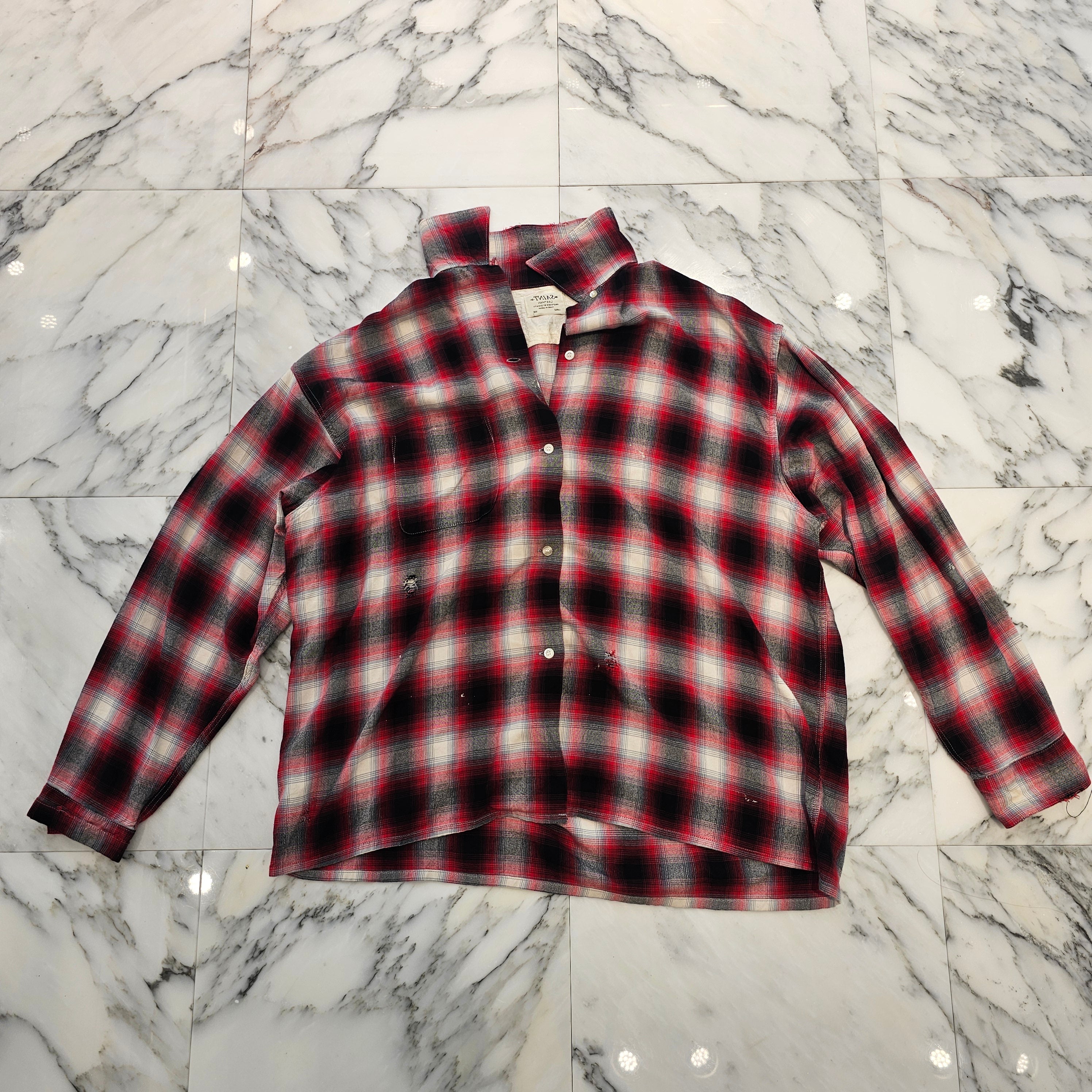 SAINT Mxxxxxx 2025SS LAST MAN Check Shirt SM-HR8-0000-C30 Size L セントマイケル ラストマン チェックシャツ サイズL