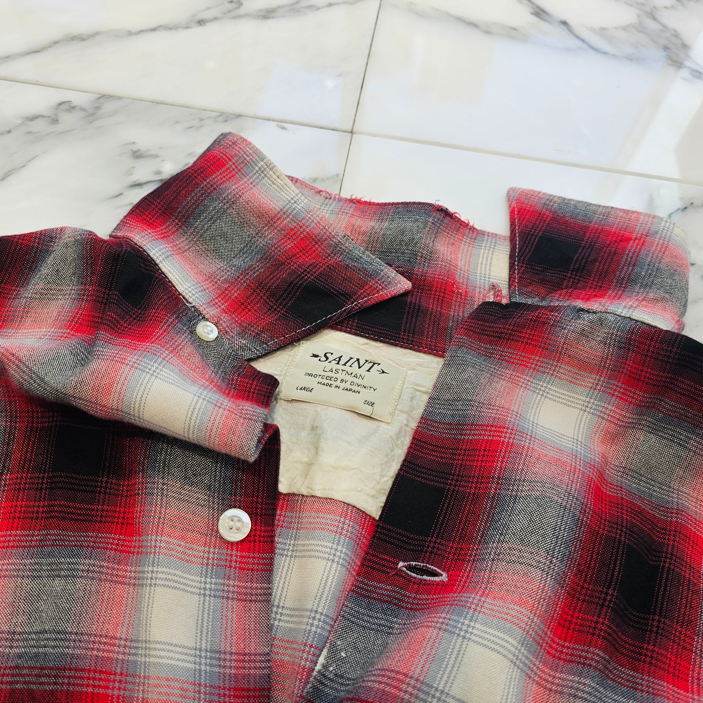 SAINT Mxxxxxx 2025SS LAST MAN Check Shirt SM-HR8-0000-C30 Size L セントマイケル ラストマン チェックシャツ サイズL