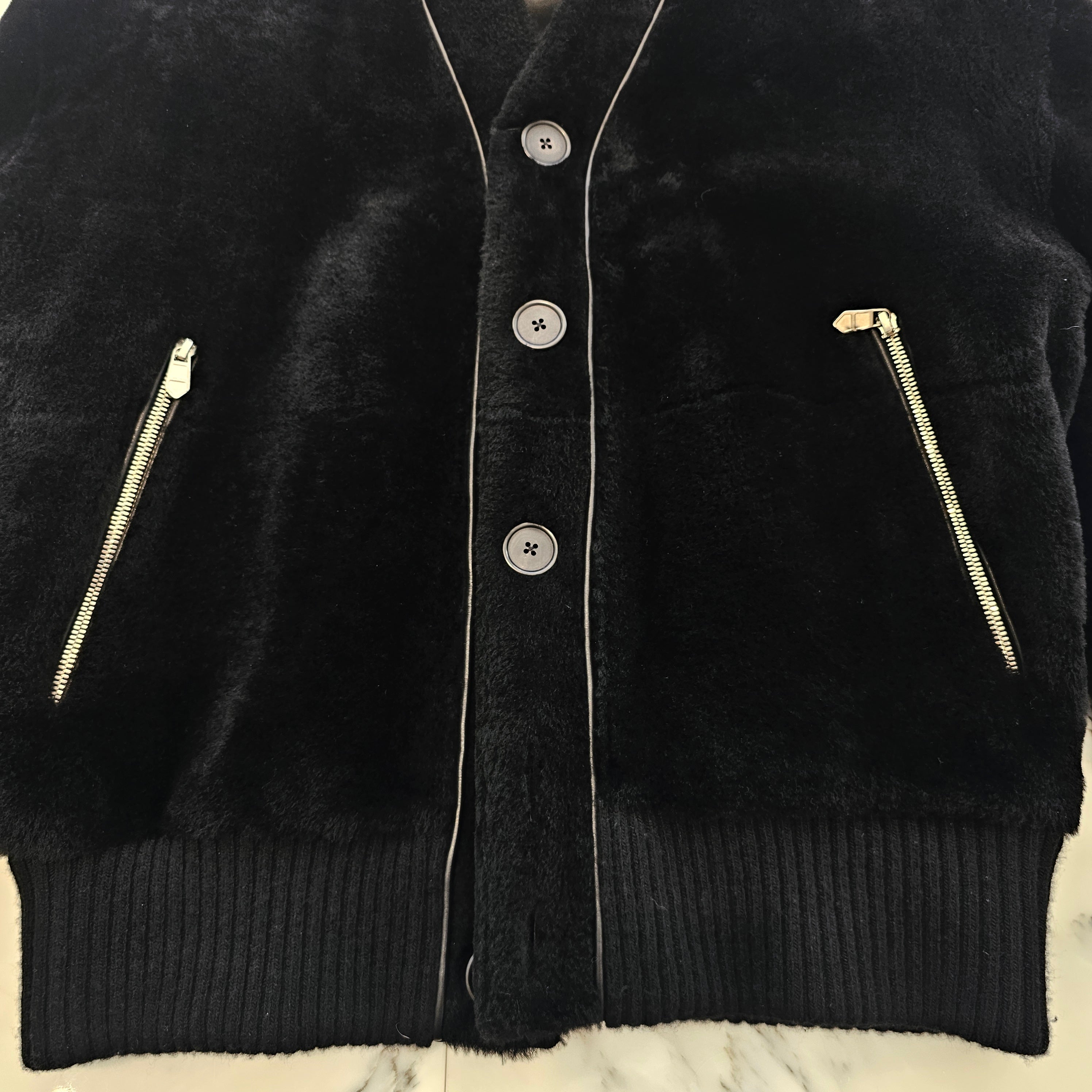 HERMES 2023AW Lamb Skin Shearling Cardigan Jacket Size 46 エルメス ラムスキン ムートン カーディガン ジャケット サイズ46