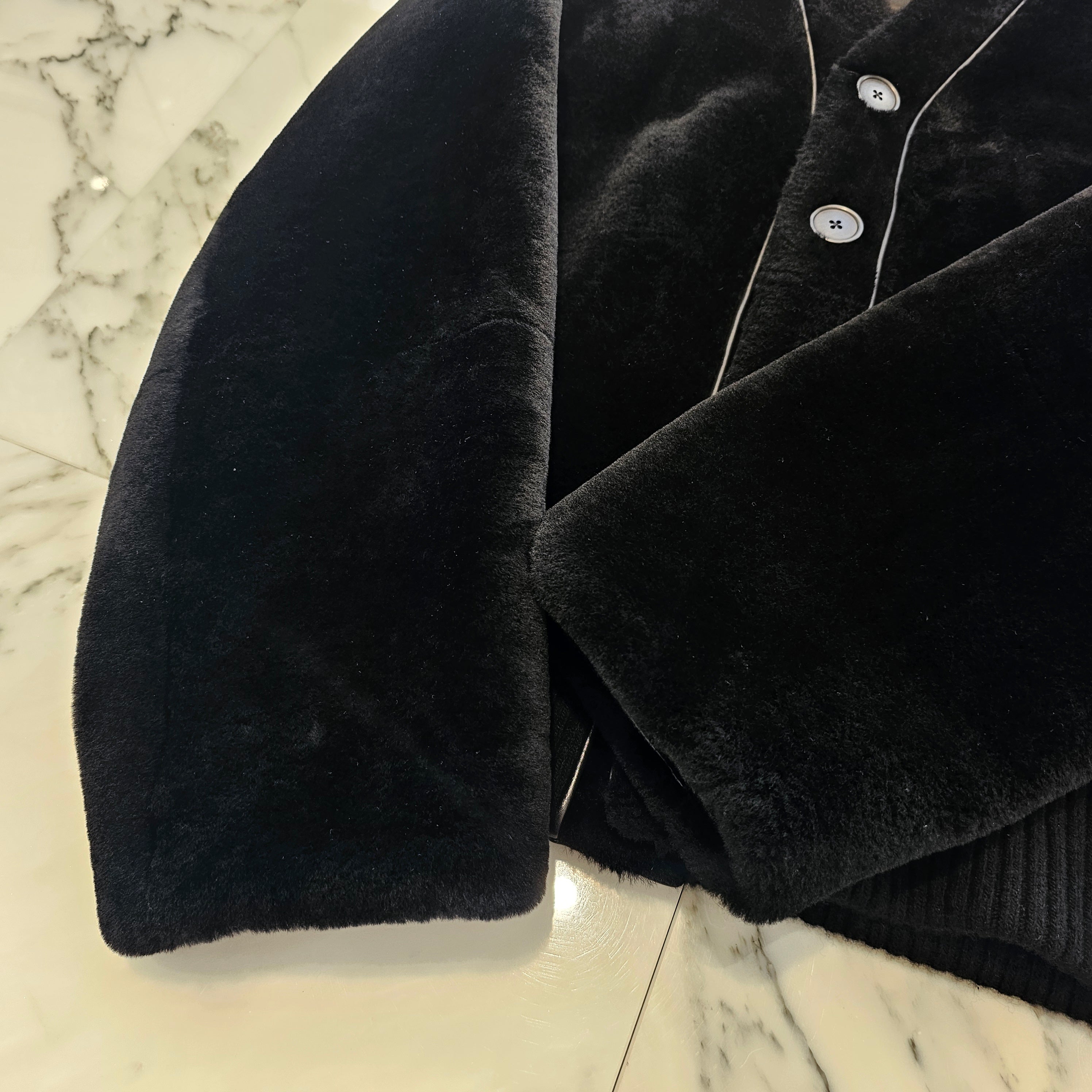 HERMES 2023AW Lamb Skin Shearling Cardigan Jacket Size 46 エルメス ラムスキン ムートン カーディガン ジャケット サイズ46