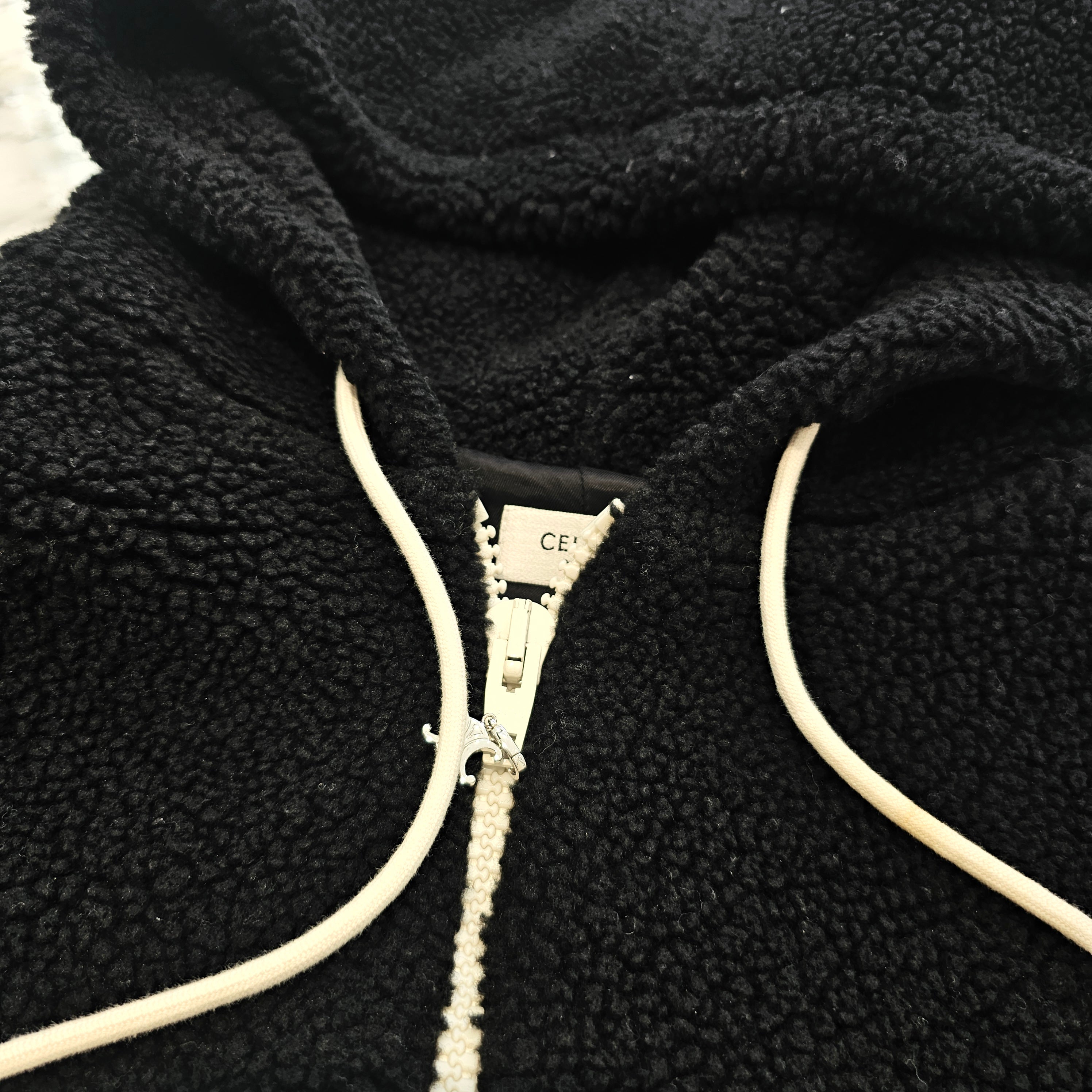 CELINE 2025SS Hooded Jacket In Jersey Fleece RV0JI699M.38AW Size XXL セリーヌ フーデッド ジャケット イン ジャージー フリース サイズXXL