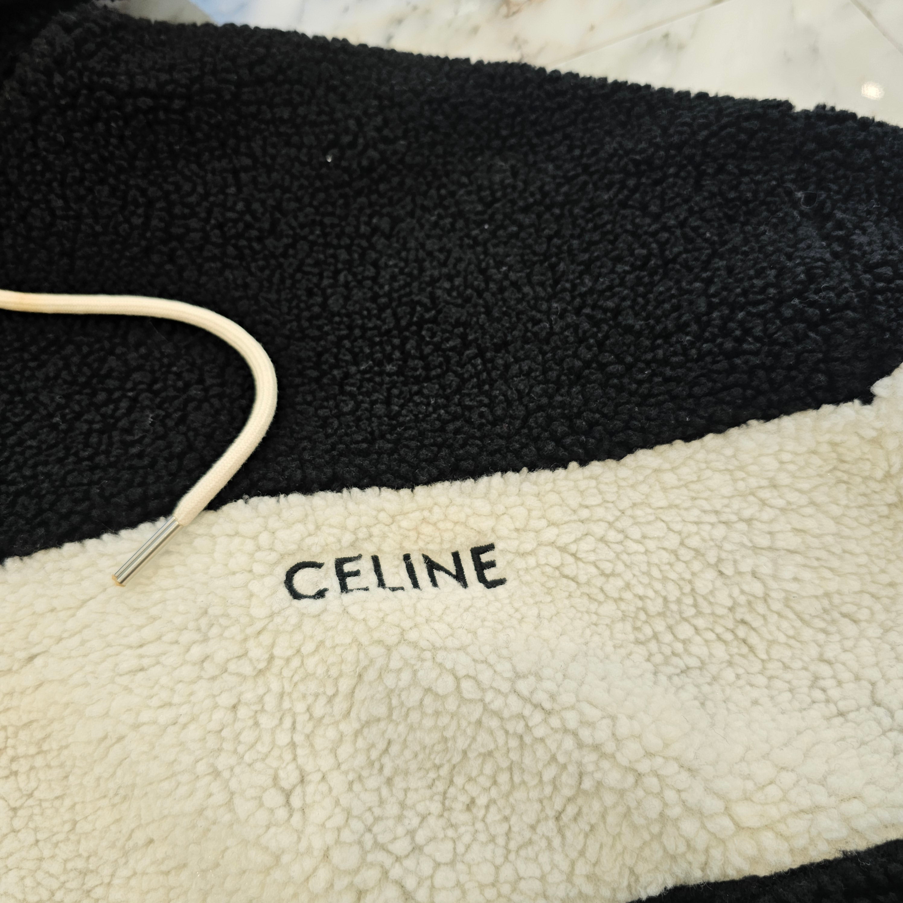 CELINE 2025SS Hooded Jacket In Jersey Fleece RV0JI699M.38AW Size XXL セリーヌ フーデッド ジャケット イン ジャージー フリース サイズXXL